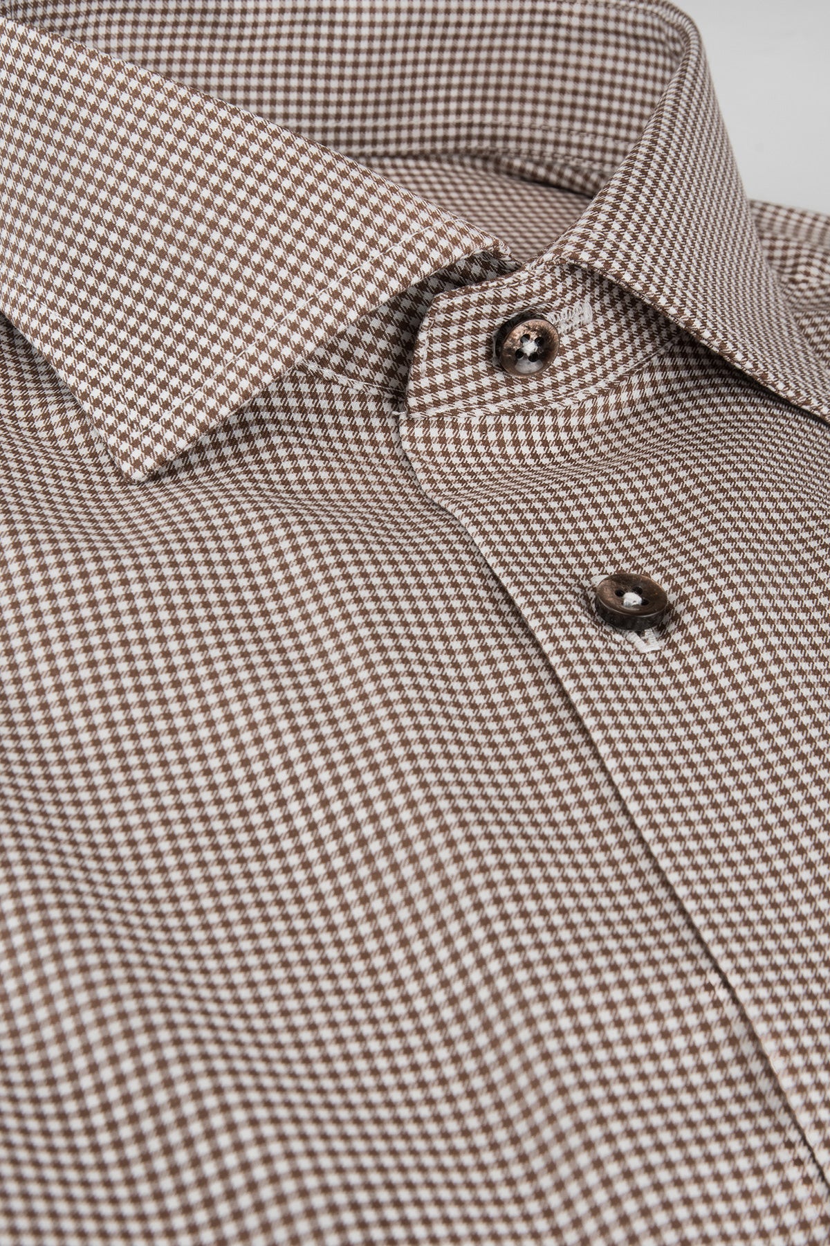 Brown checked regular fit shirt