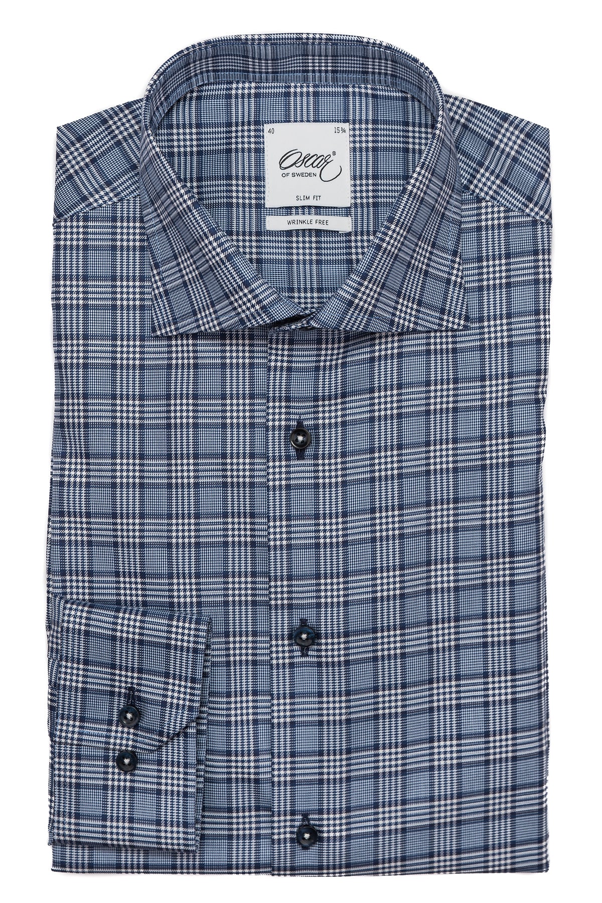 Blue checked regular fit extra long sleeves shirt
