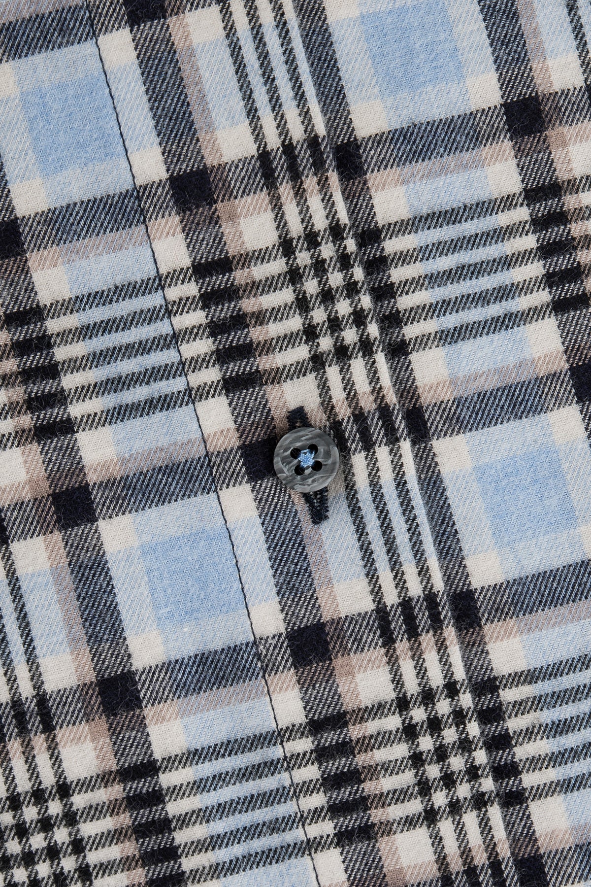 Light blue checked slim fit flannel shirt