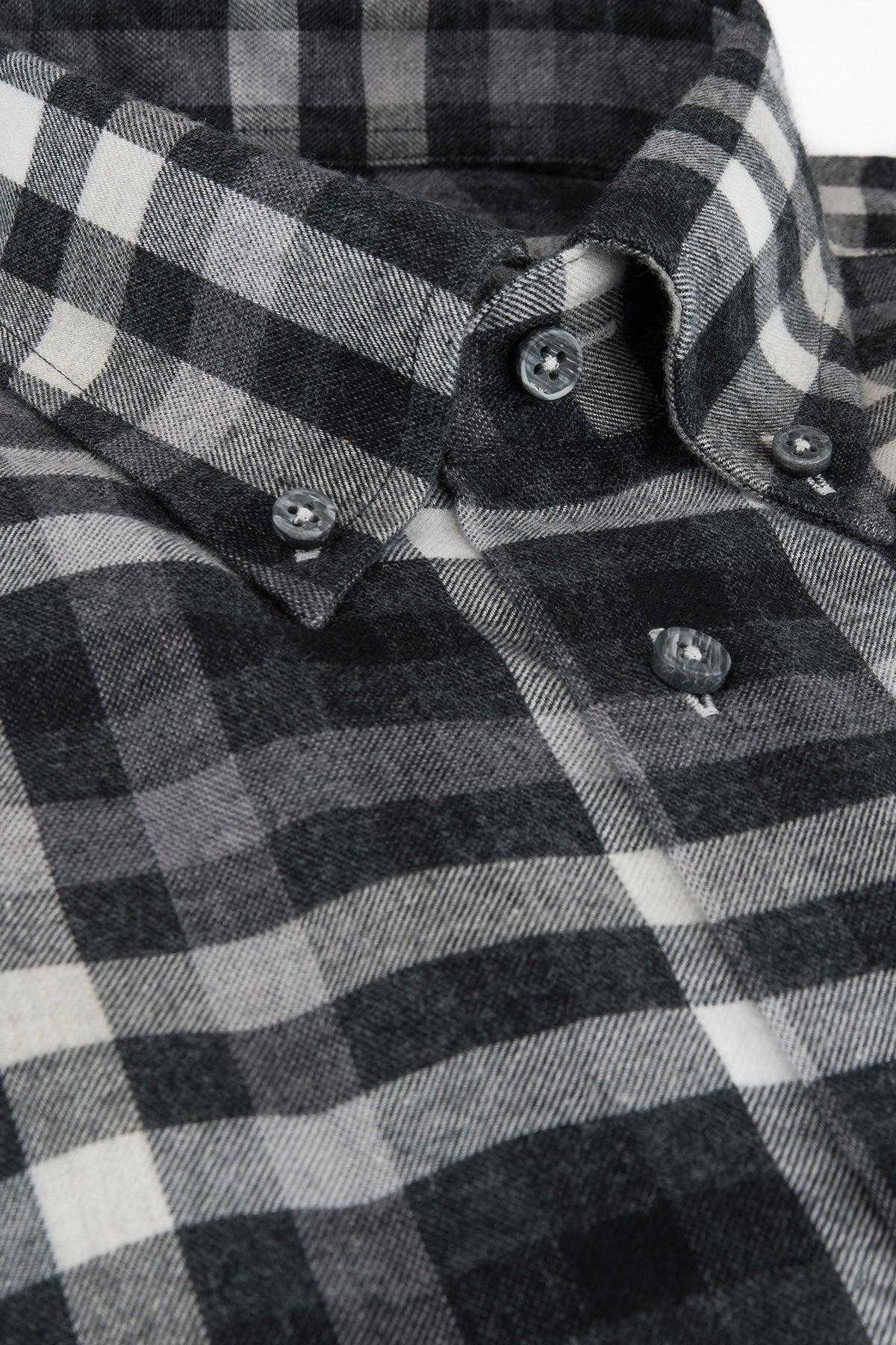 Black checked regular fit flannel shirt