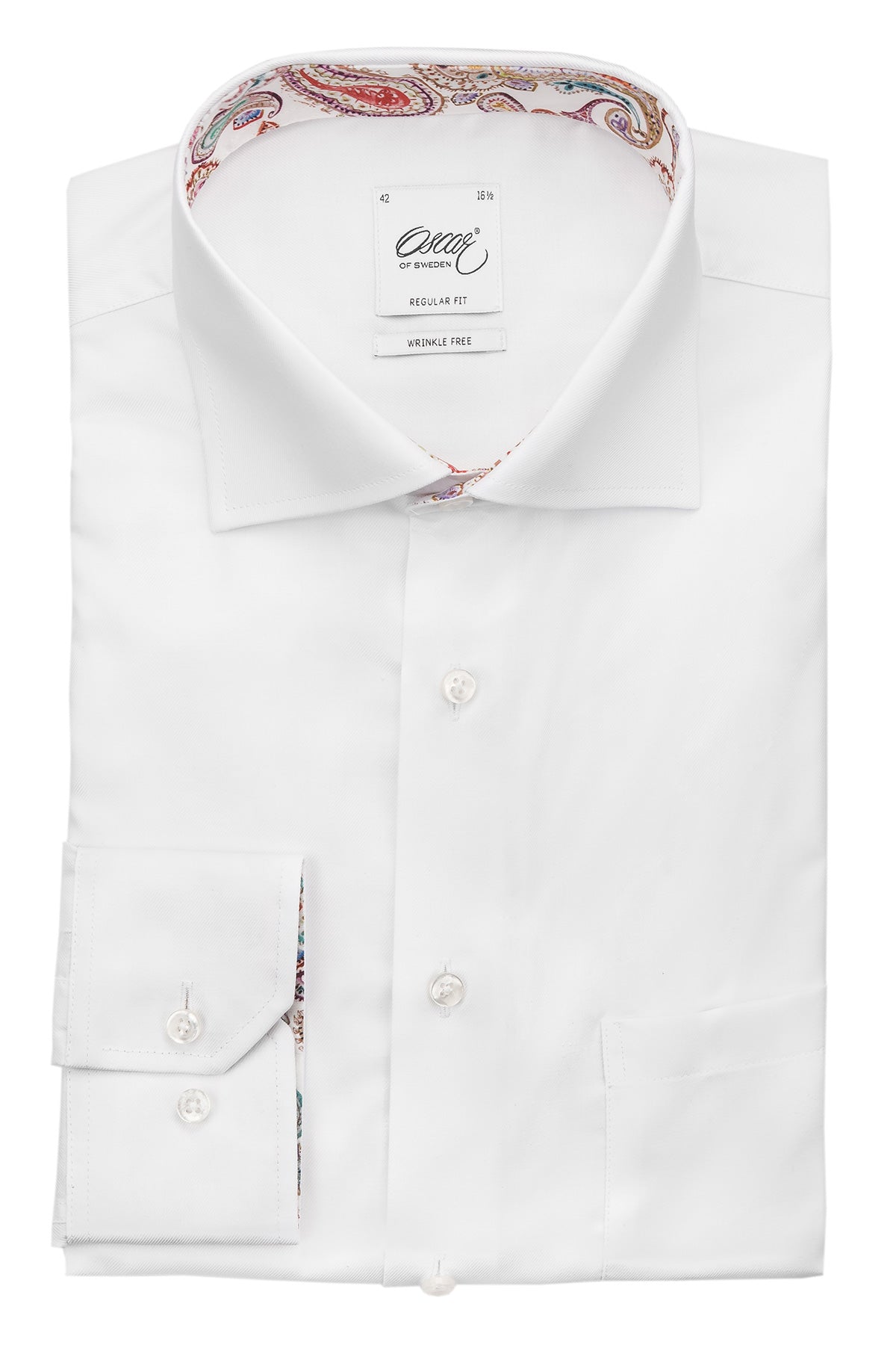 White regular fit shirt with contrast details