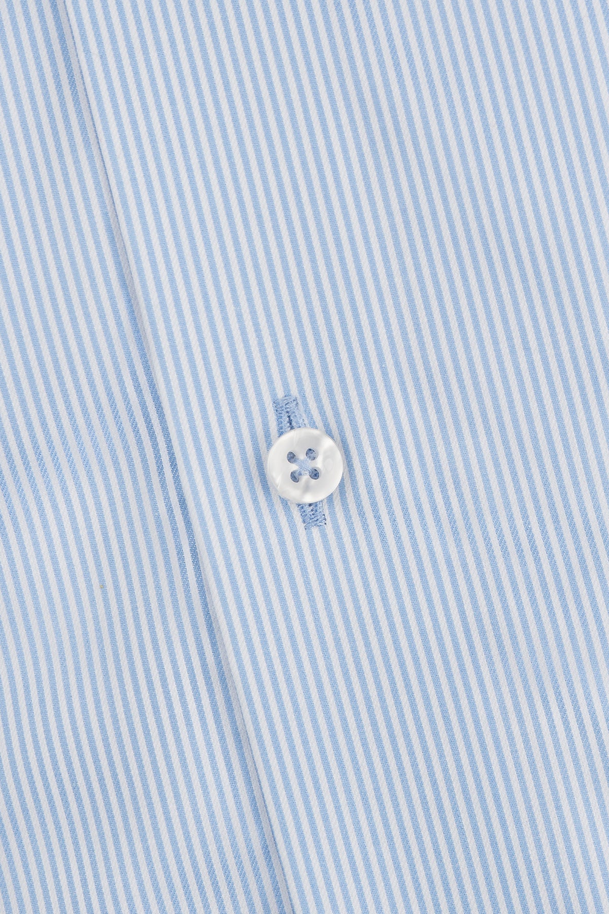 Light blue striped regular fit shirt with contrast details