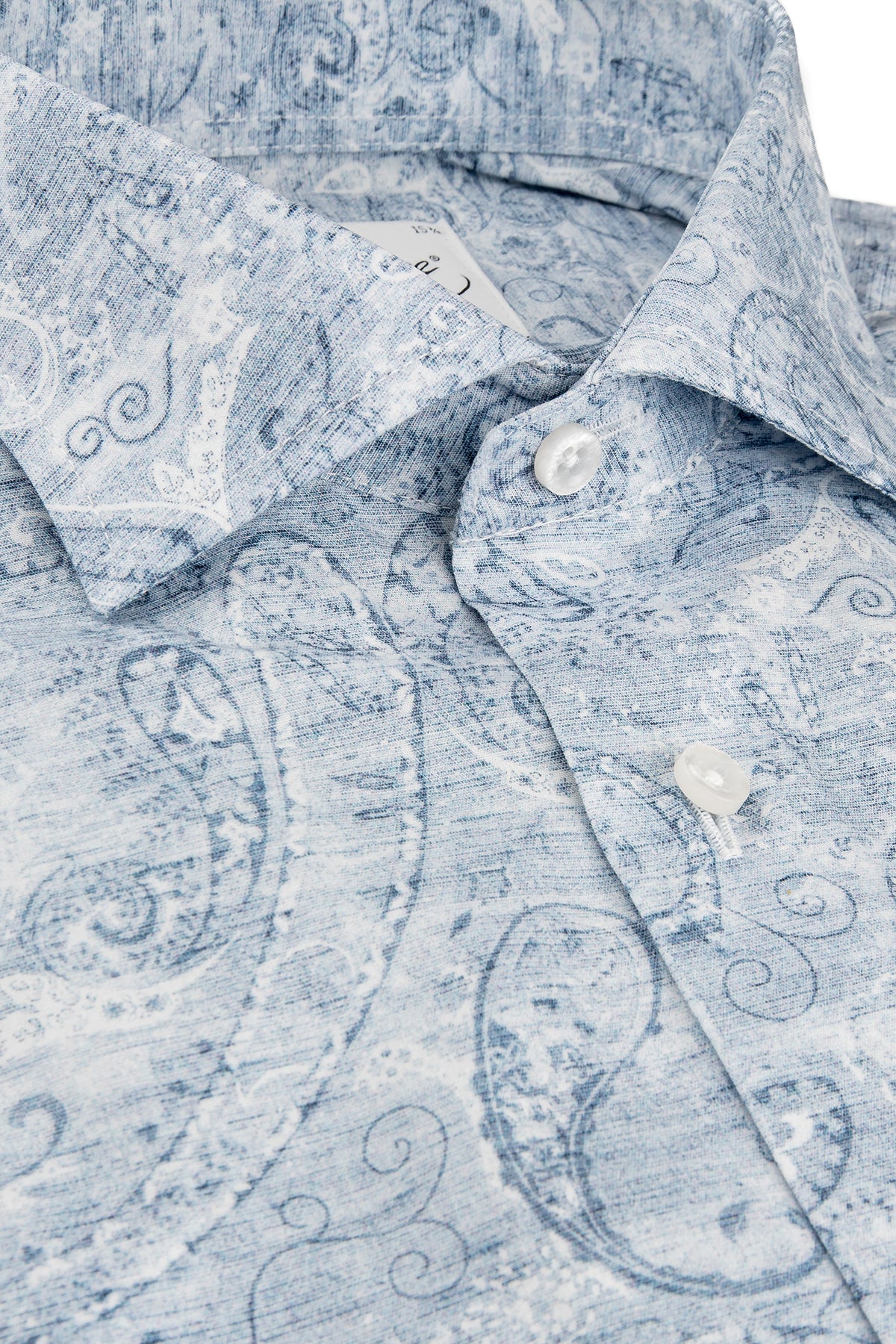 Blue paisley printed regular fit shirt