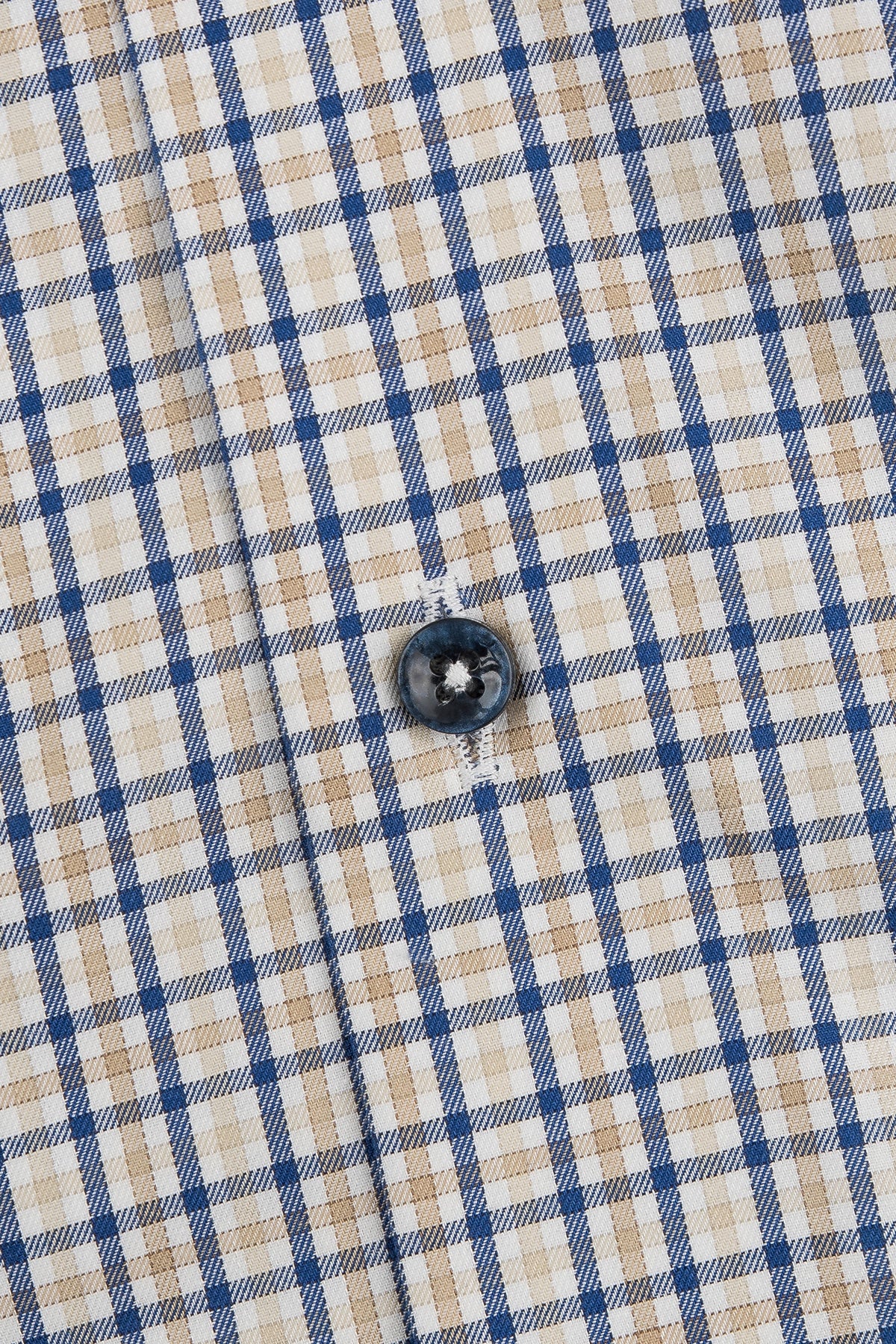 Blue checked button down regular fit shirt