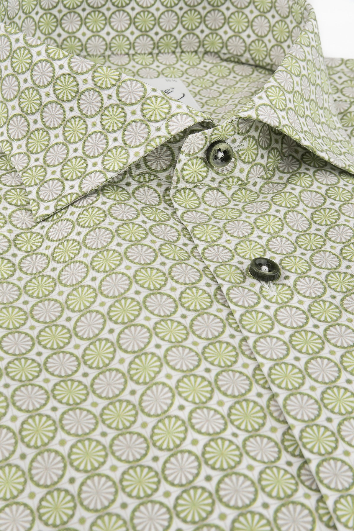 Green printed short sleeve regular fit shirt