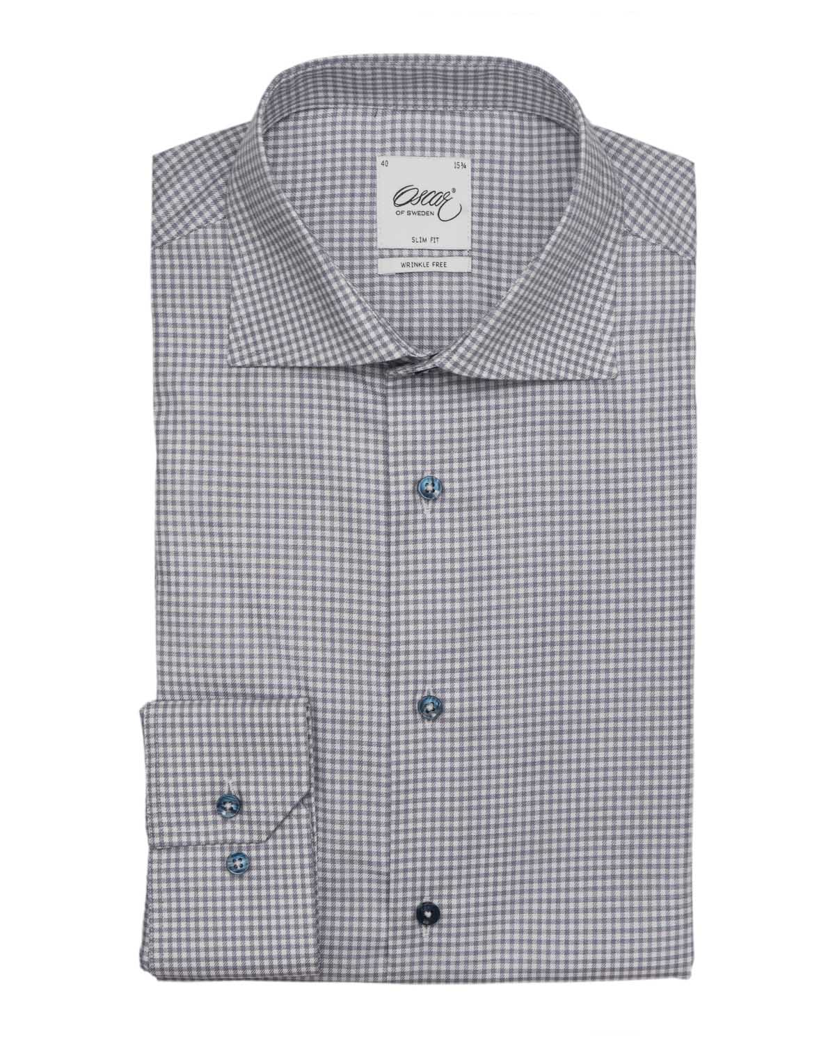 Blå rutig skjorta slim fit