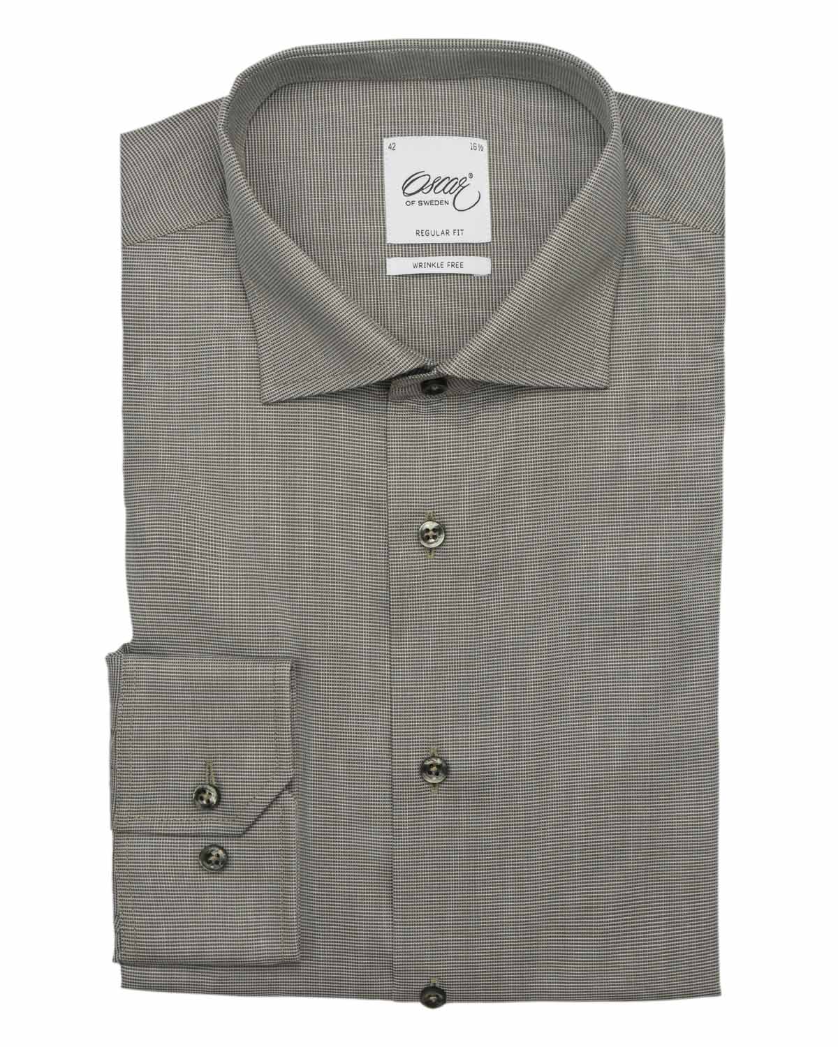 Grön skjorta wrinkle free regular fit