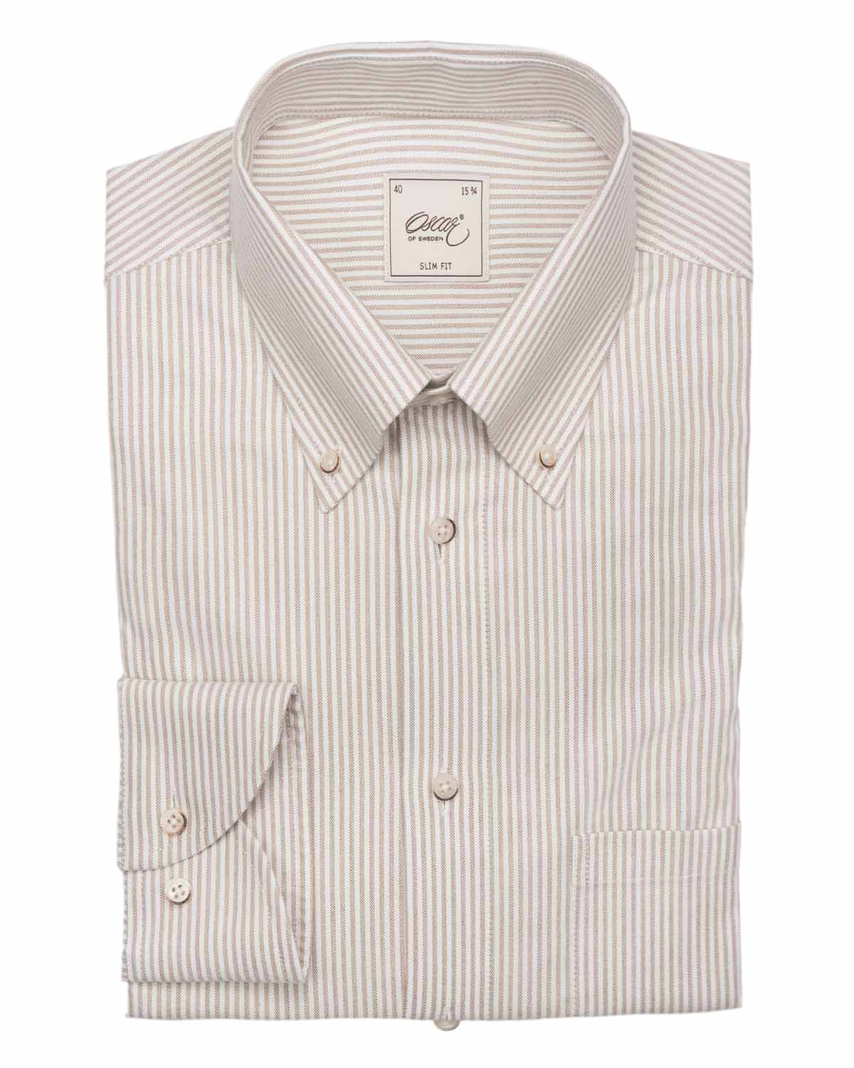 Beige mjuk oxfordskjorta regular fit