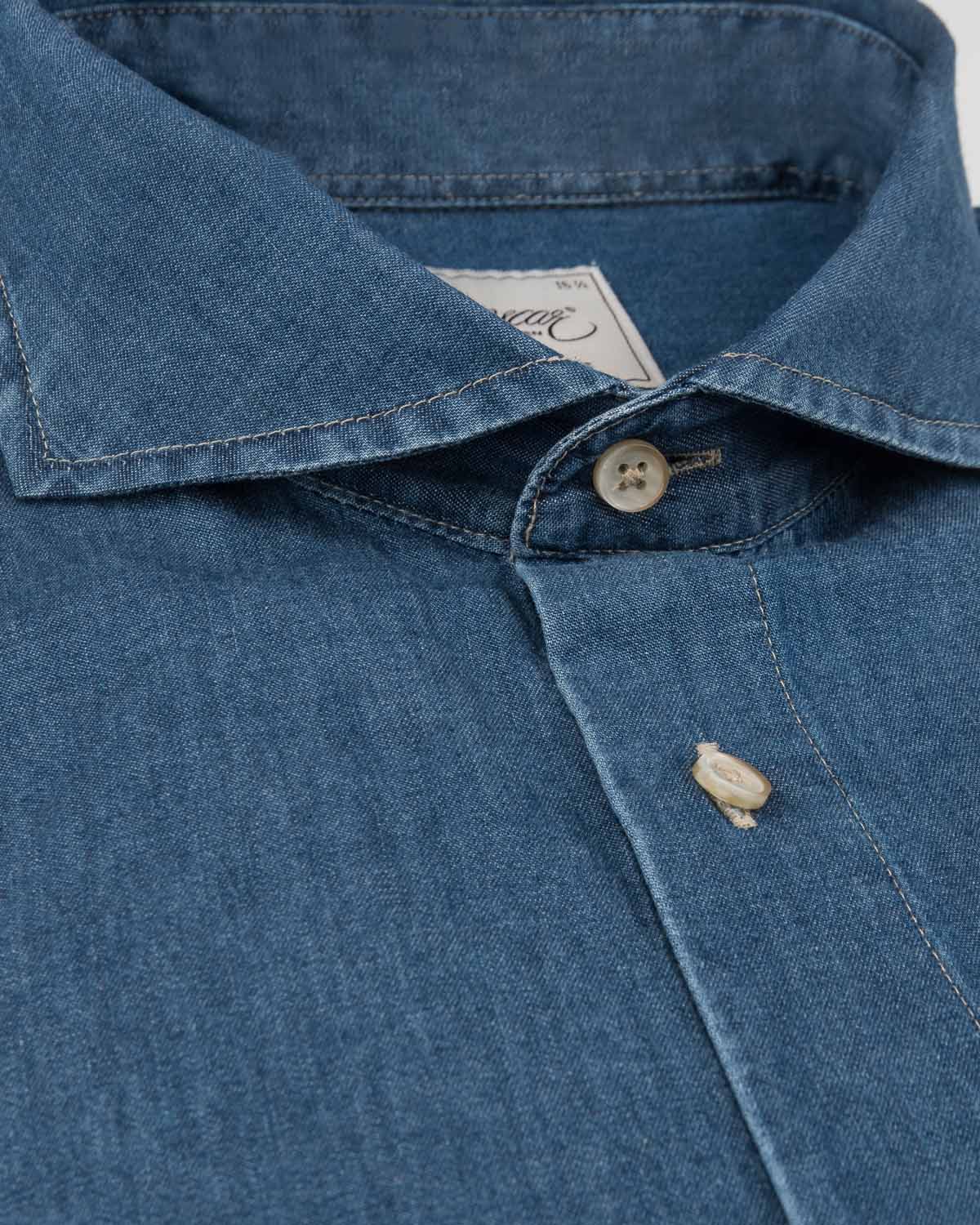 Blå denimskjorta regular fit
