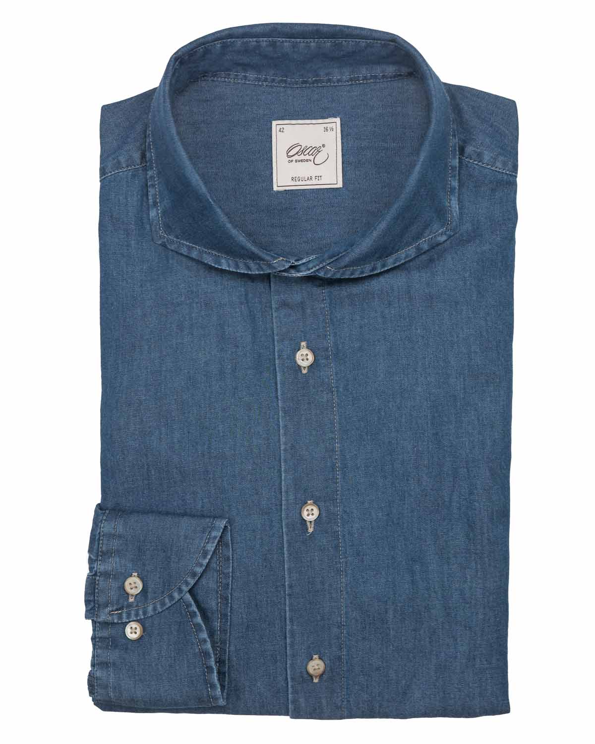 Blå denimskjorta regular fit