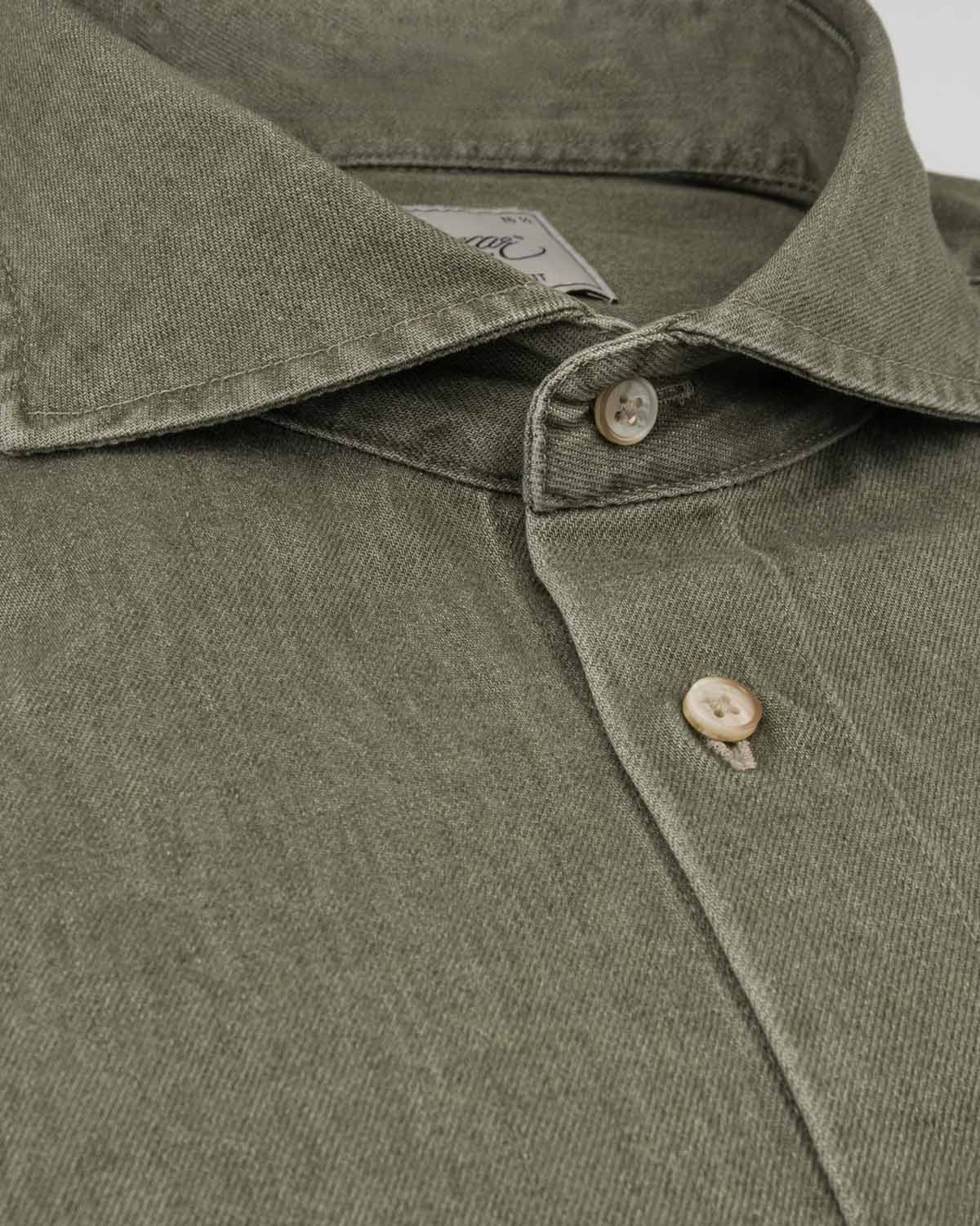 Grön denimskjorta slim fit