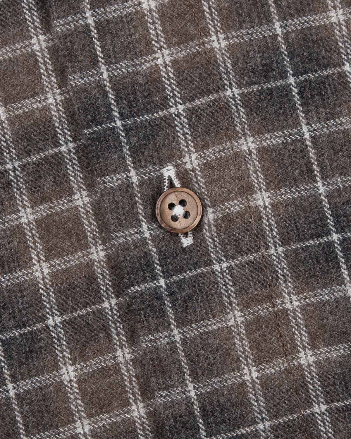 Brown checked flannel shirt casual fit