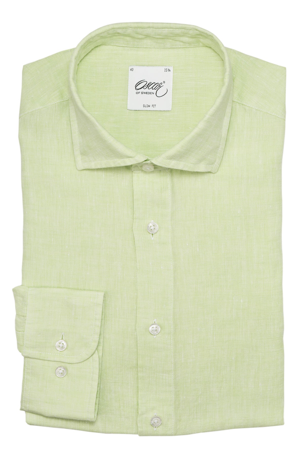 Light green linen slim fit shirt