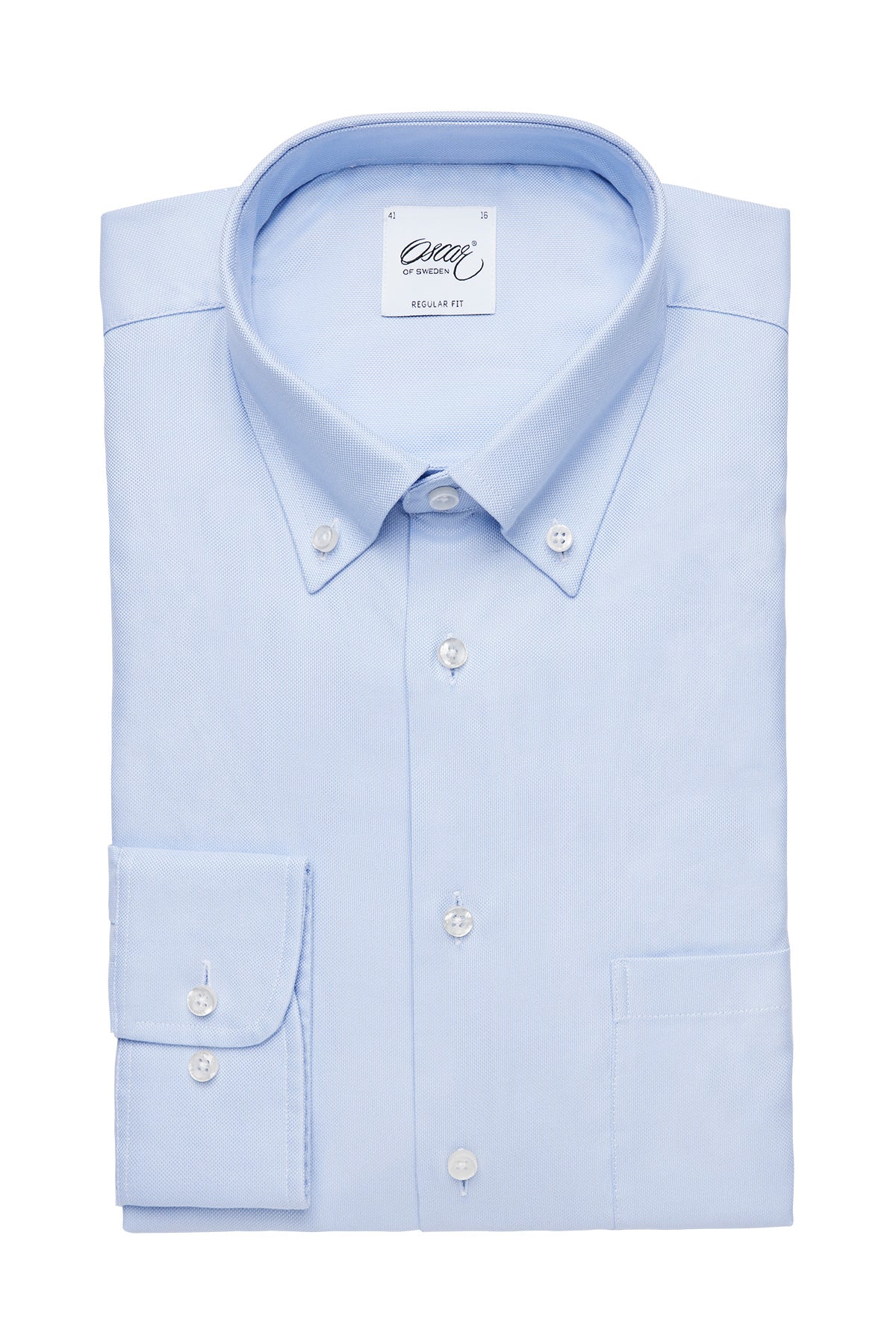 Light blue washed button down regular fit shirt