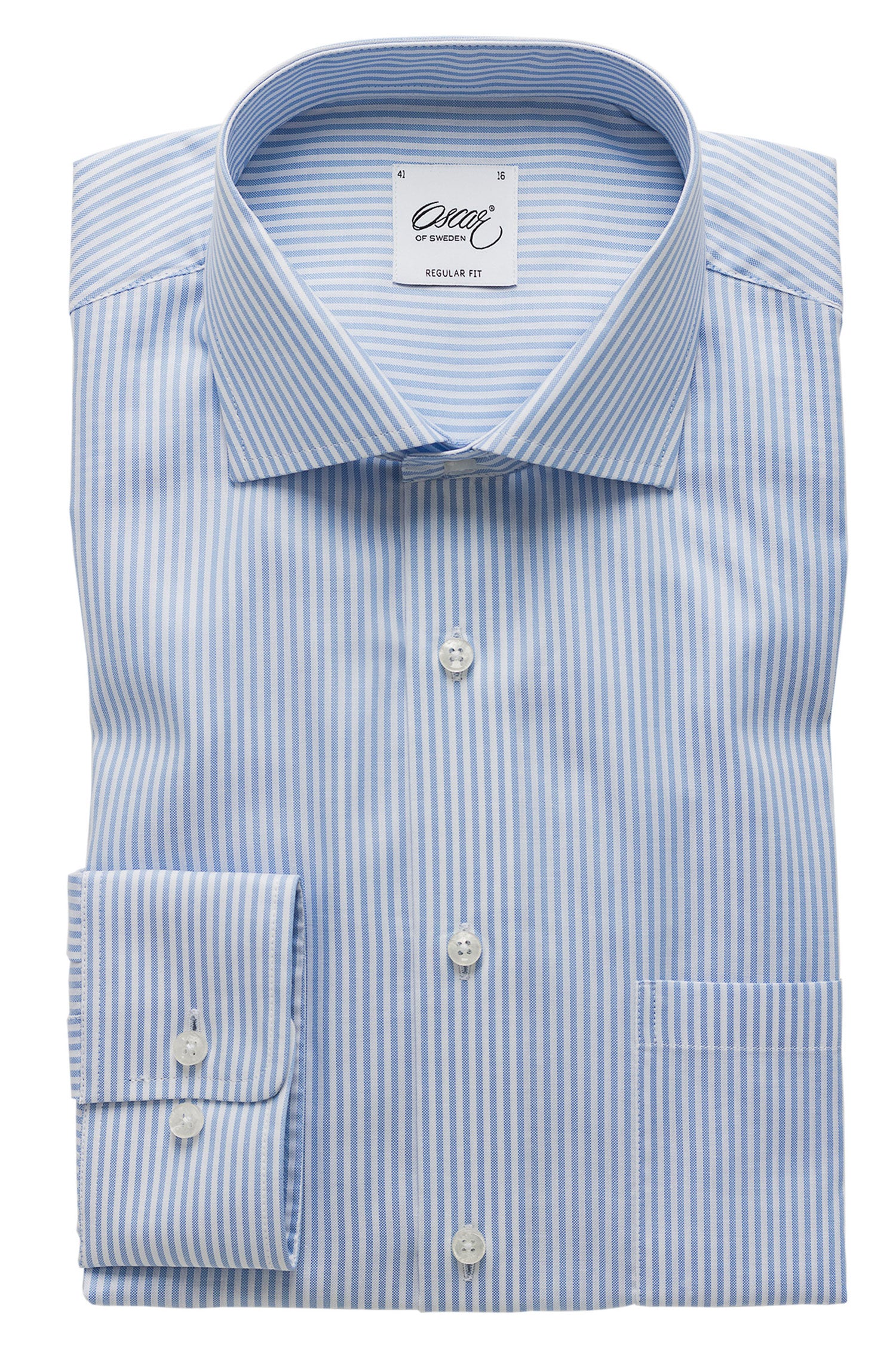 Blue striped regular fit shirt
