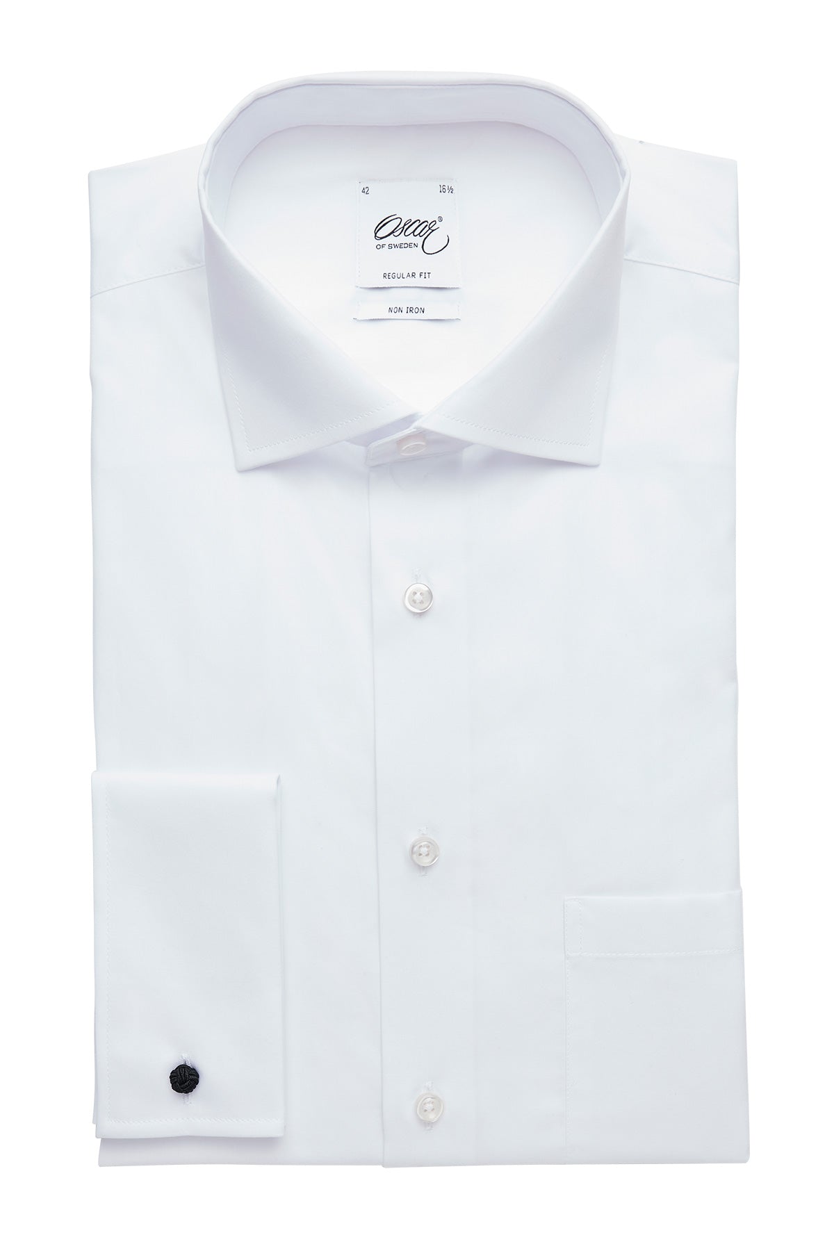 White regular fit shirt with french cuffs