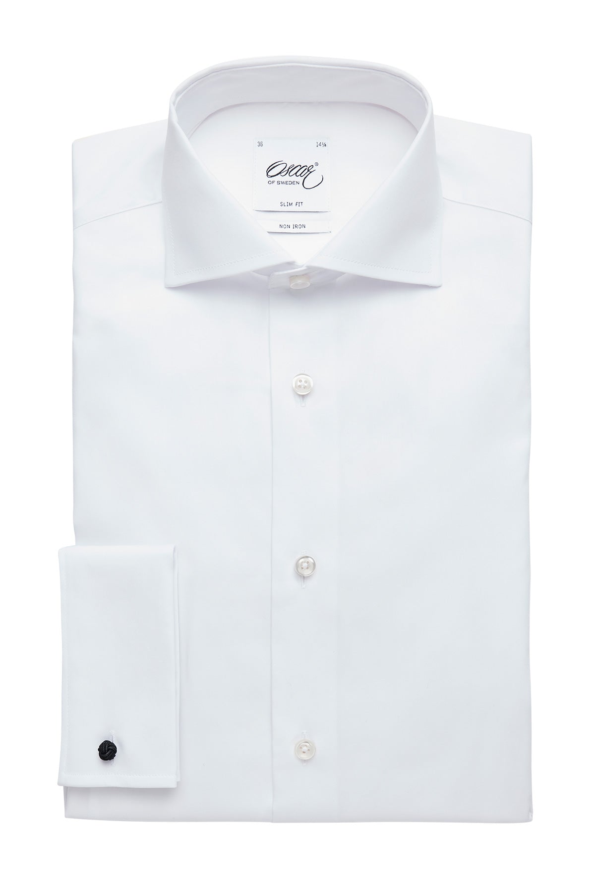 White slim fit shirt with french cuffs