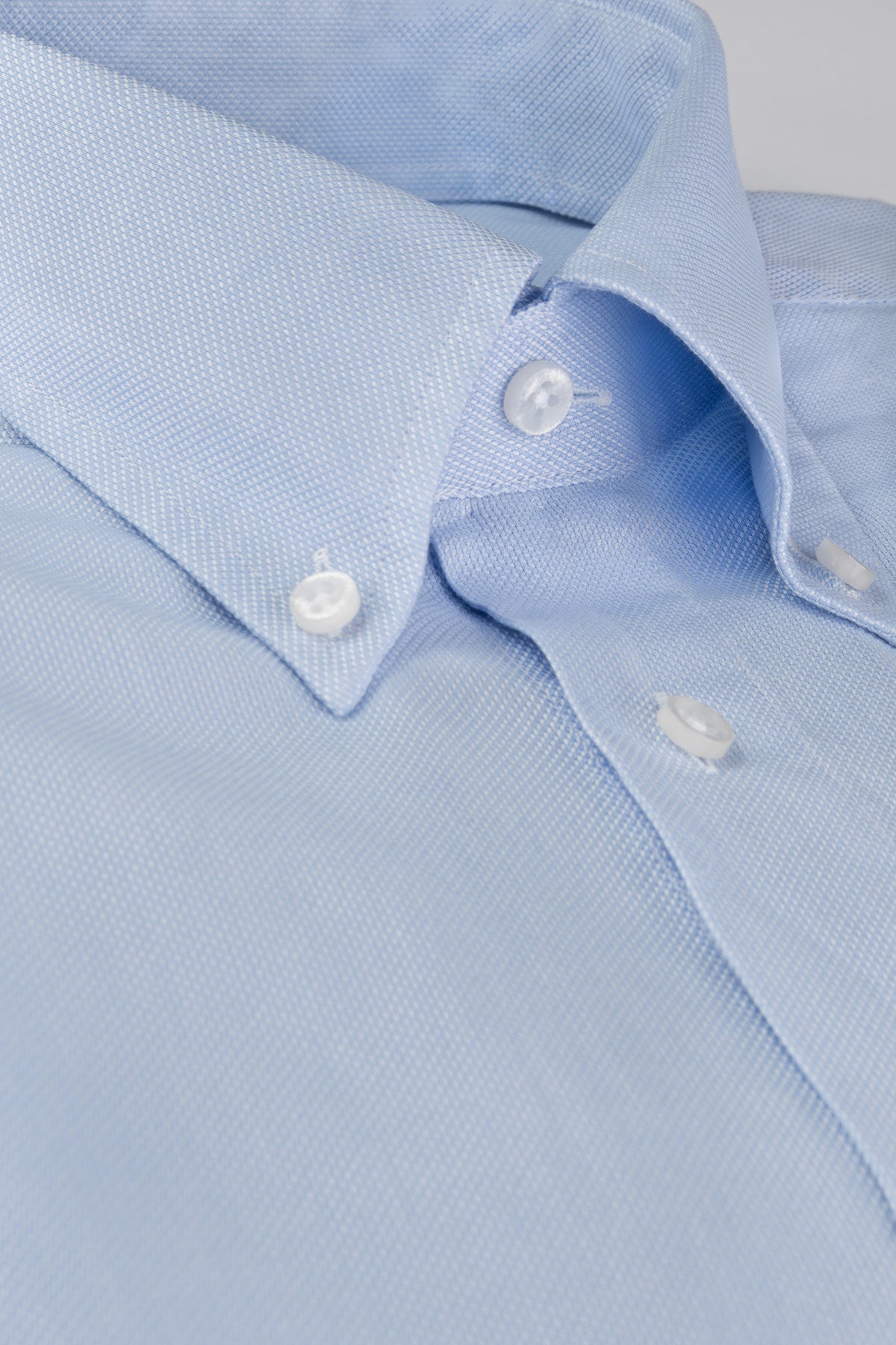 Light blue royal oxford button down slim fit shirt
