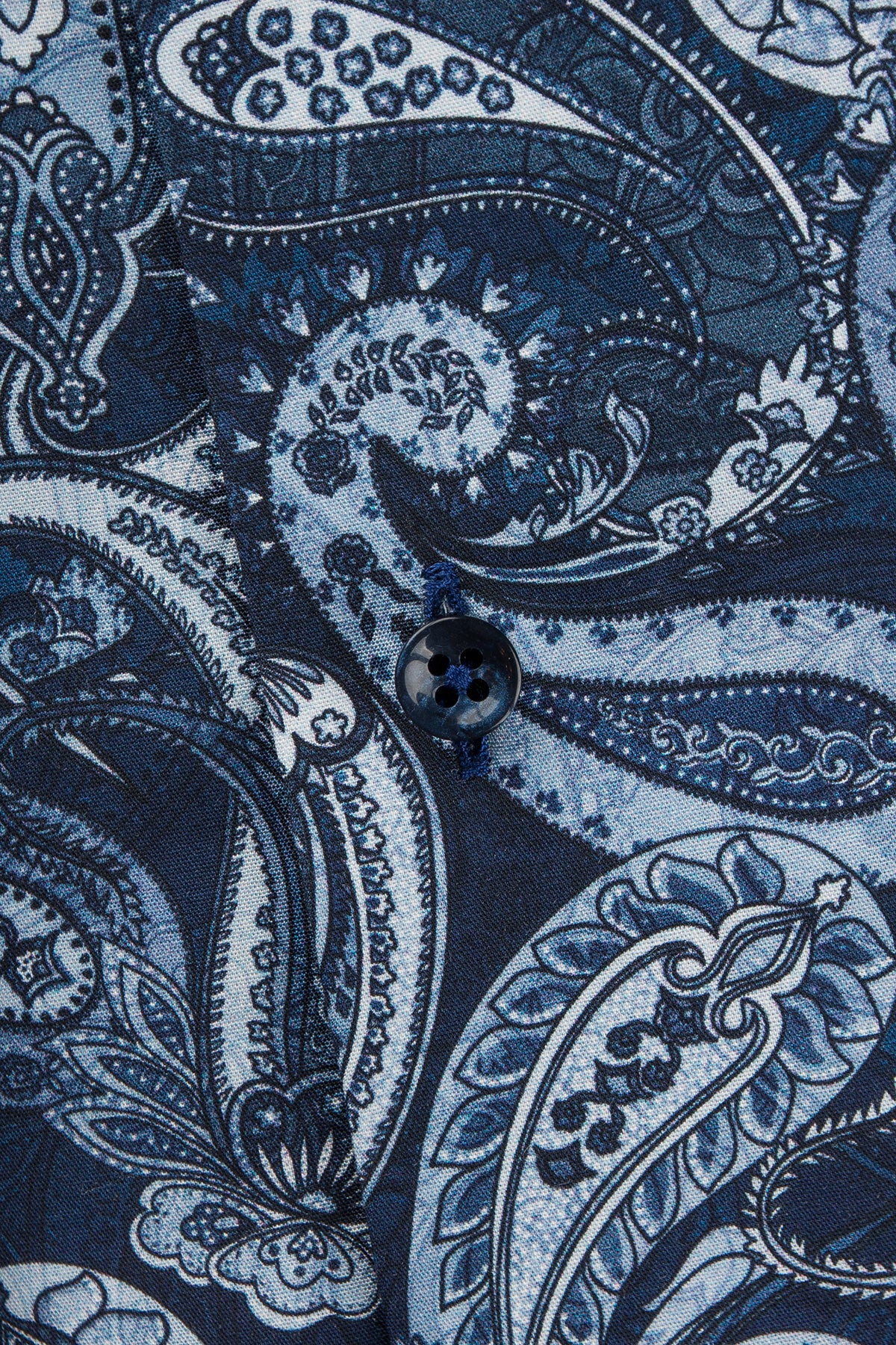 Blue paisley printed slim fit shirt