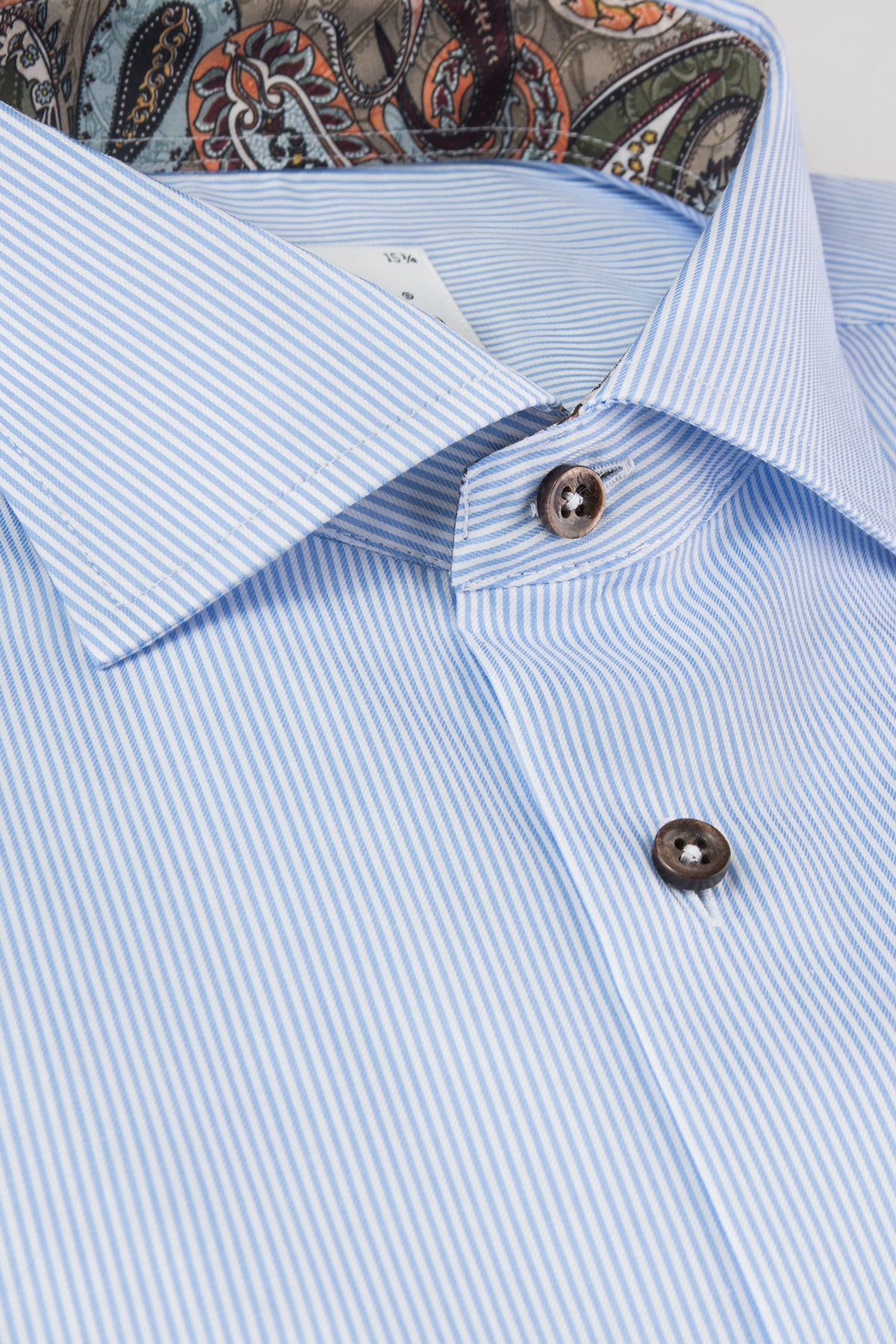 Light blue striped slim fit shirt with contrast details