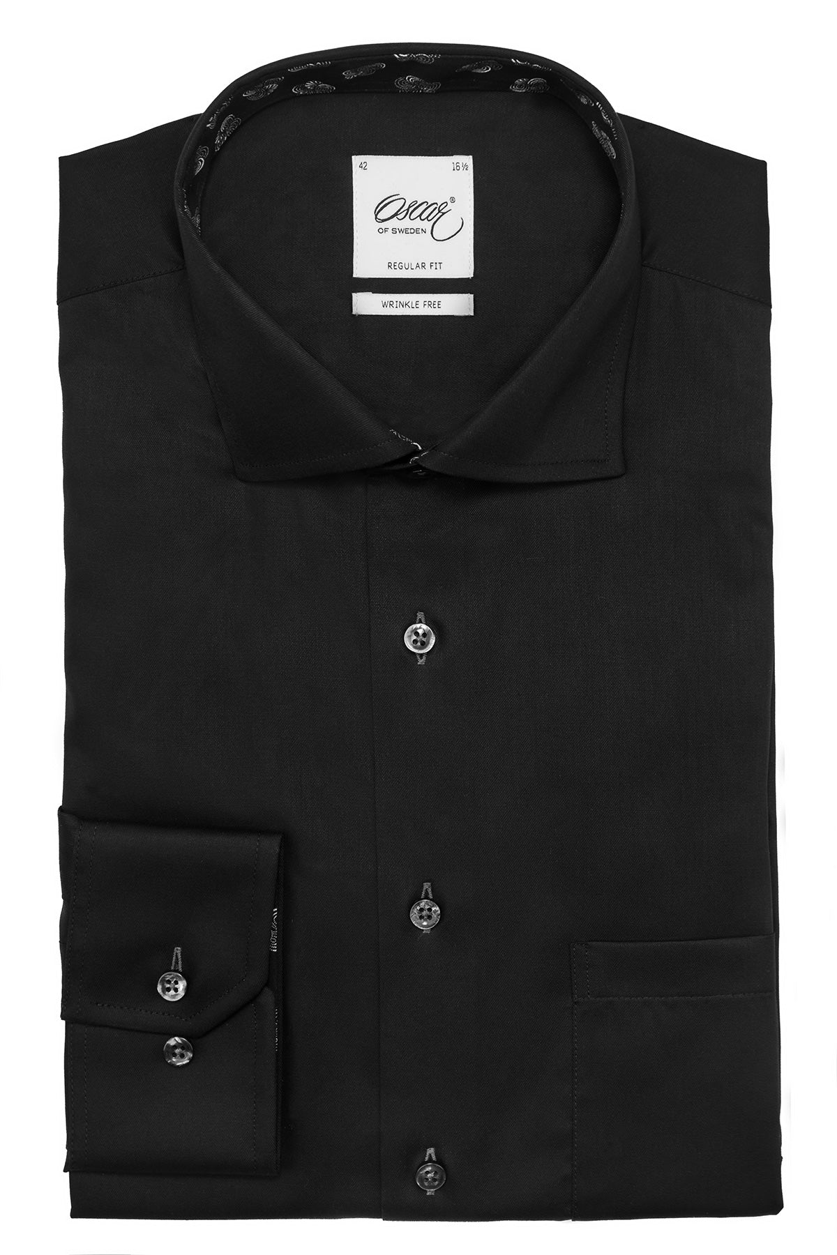 Black regular fit shirt with contrast details