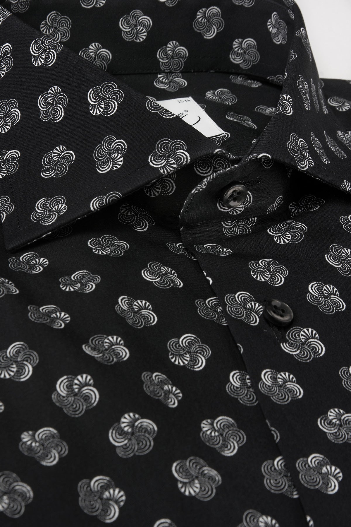 Black printed regular fit shirt