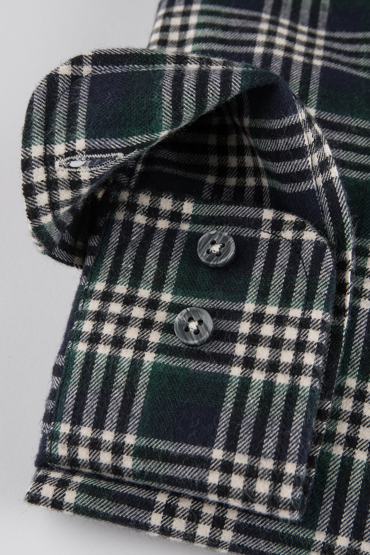 Blue and green checked flannel regular fit shirt