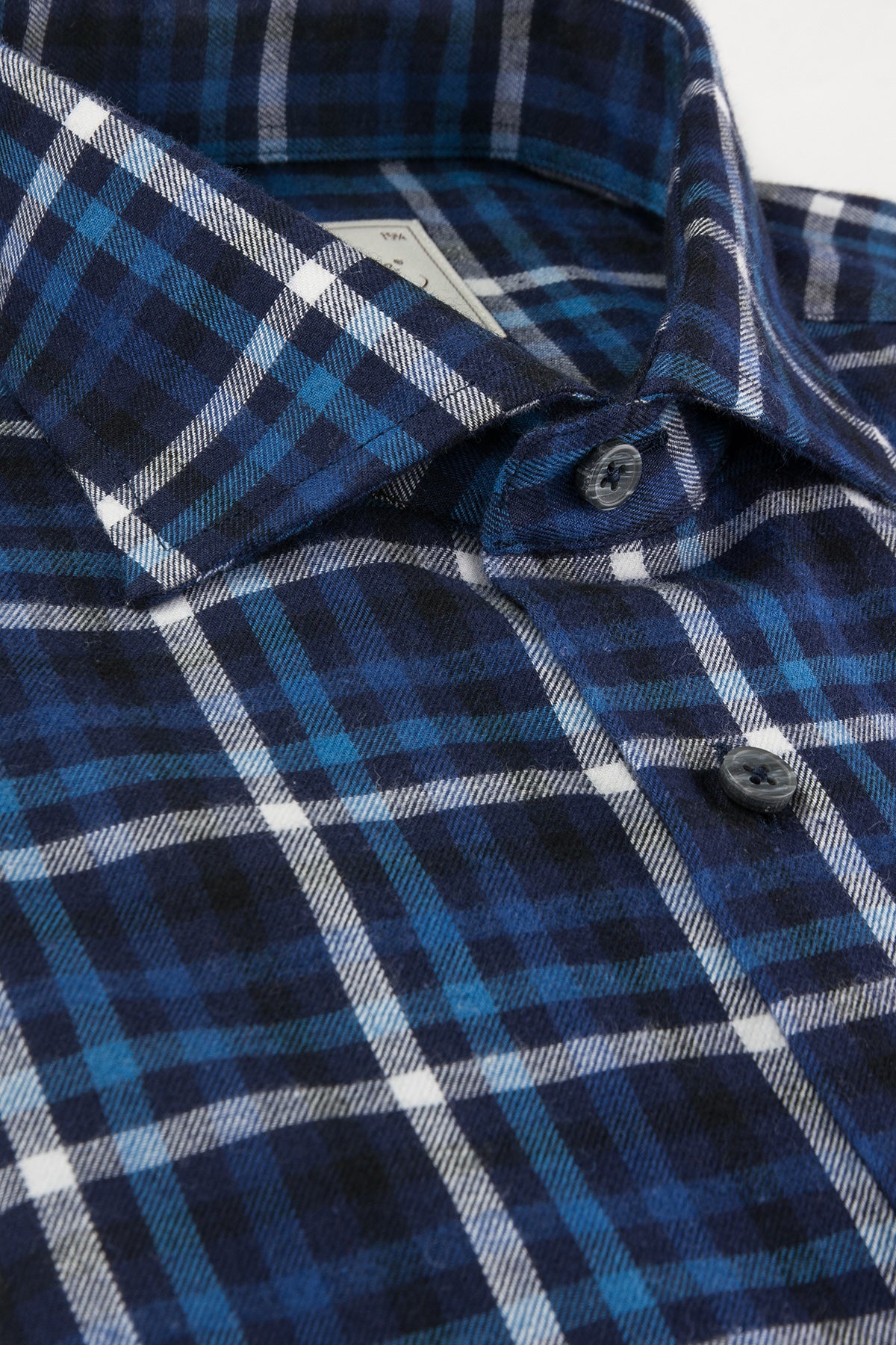 Blue checked flannel regular fit shirt