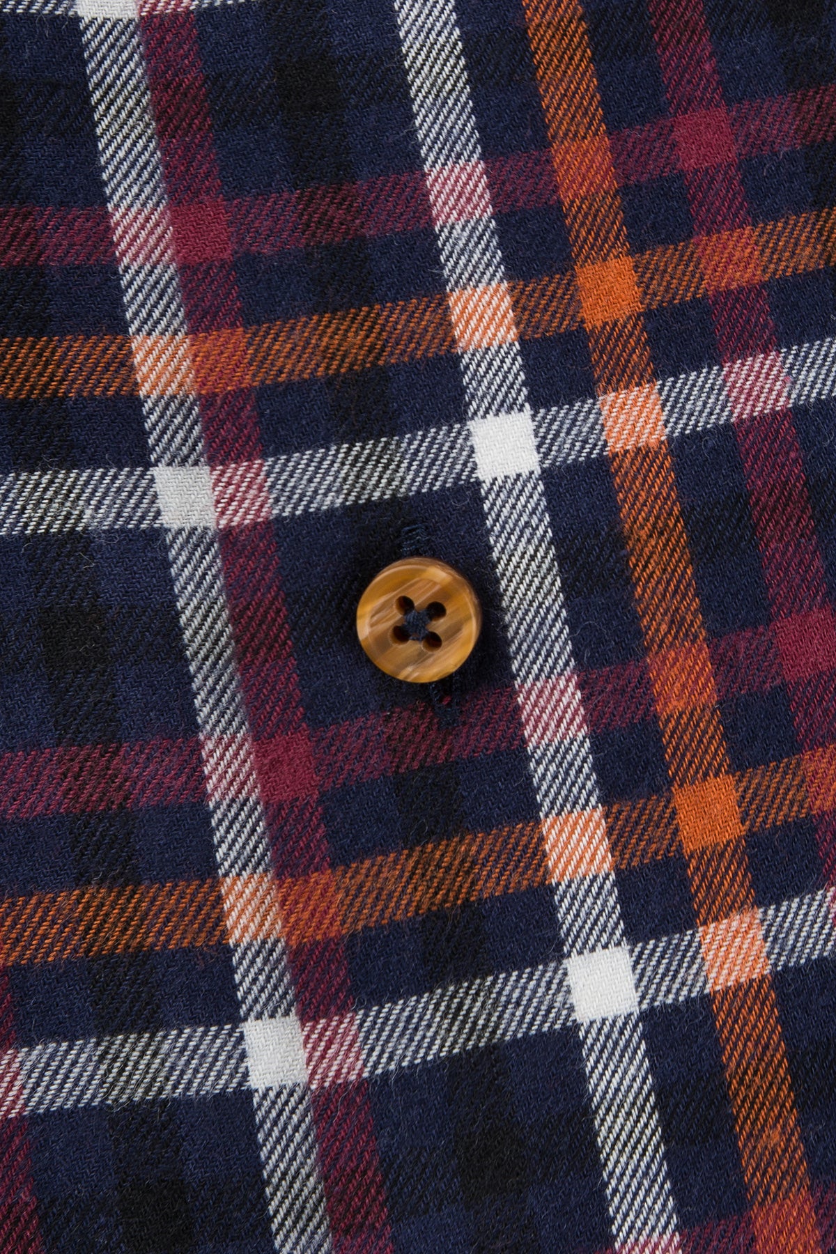 Orange checked flannel regular fit shirt