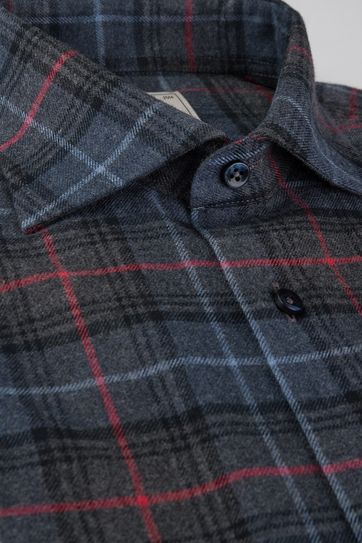 Blue checked flannel slim fit shirt