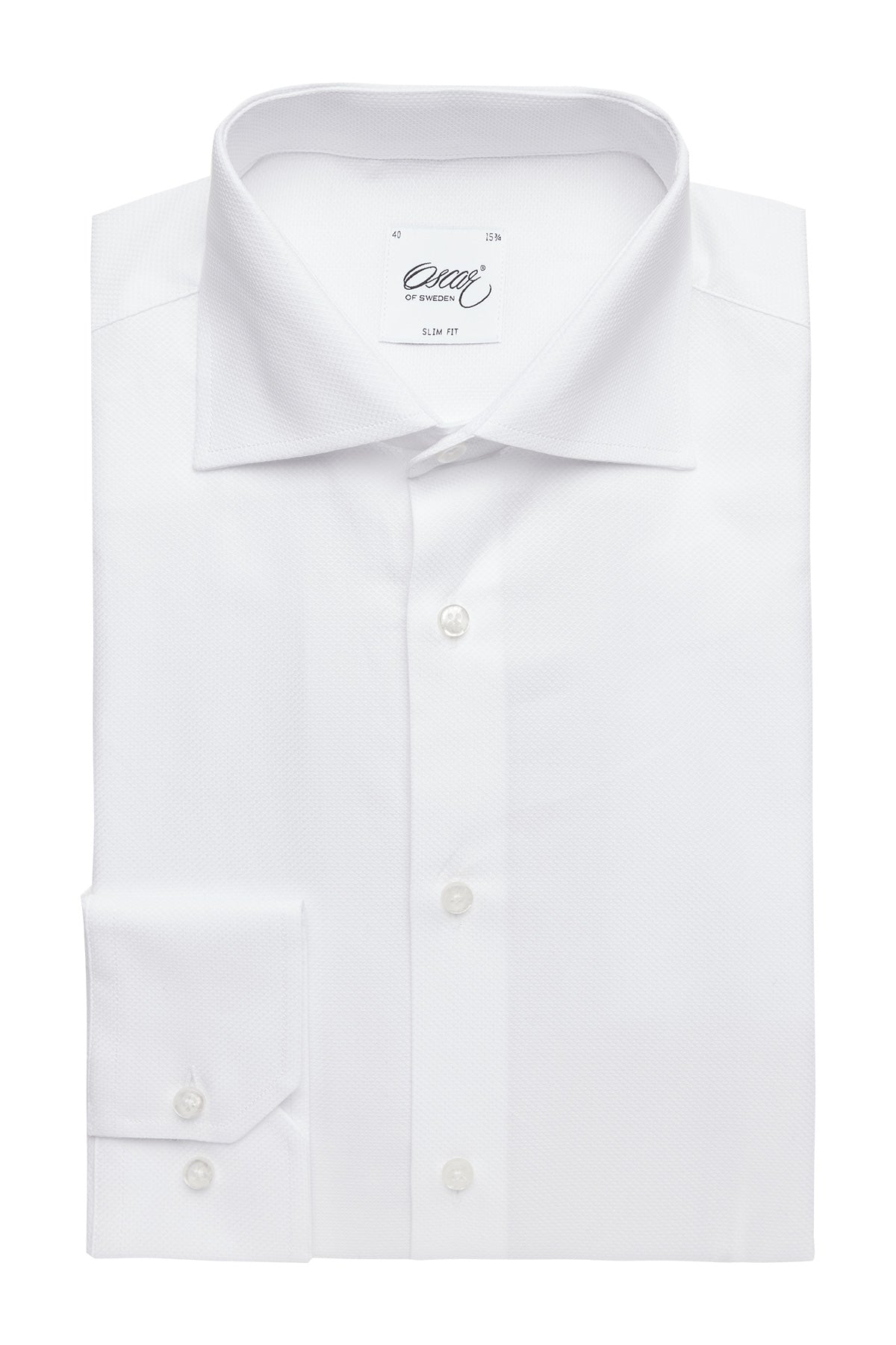 White dobby slim fit shirt