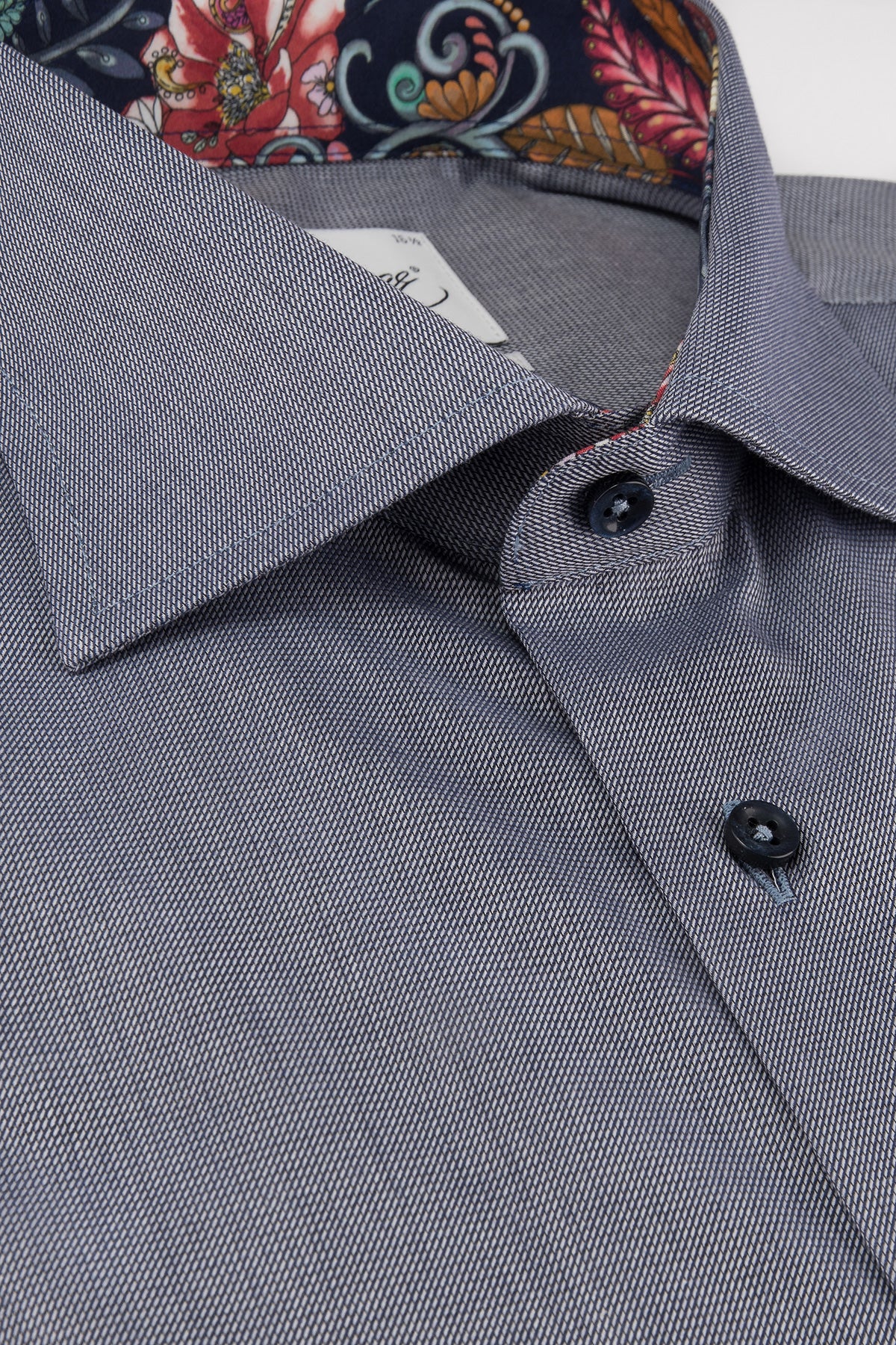 Navy regular fit shirt with contrast details