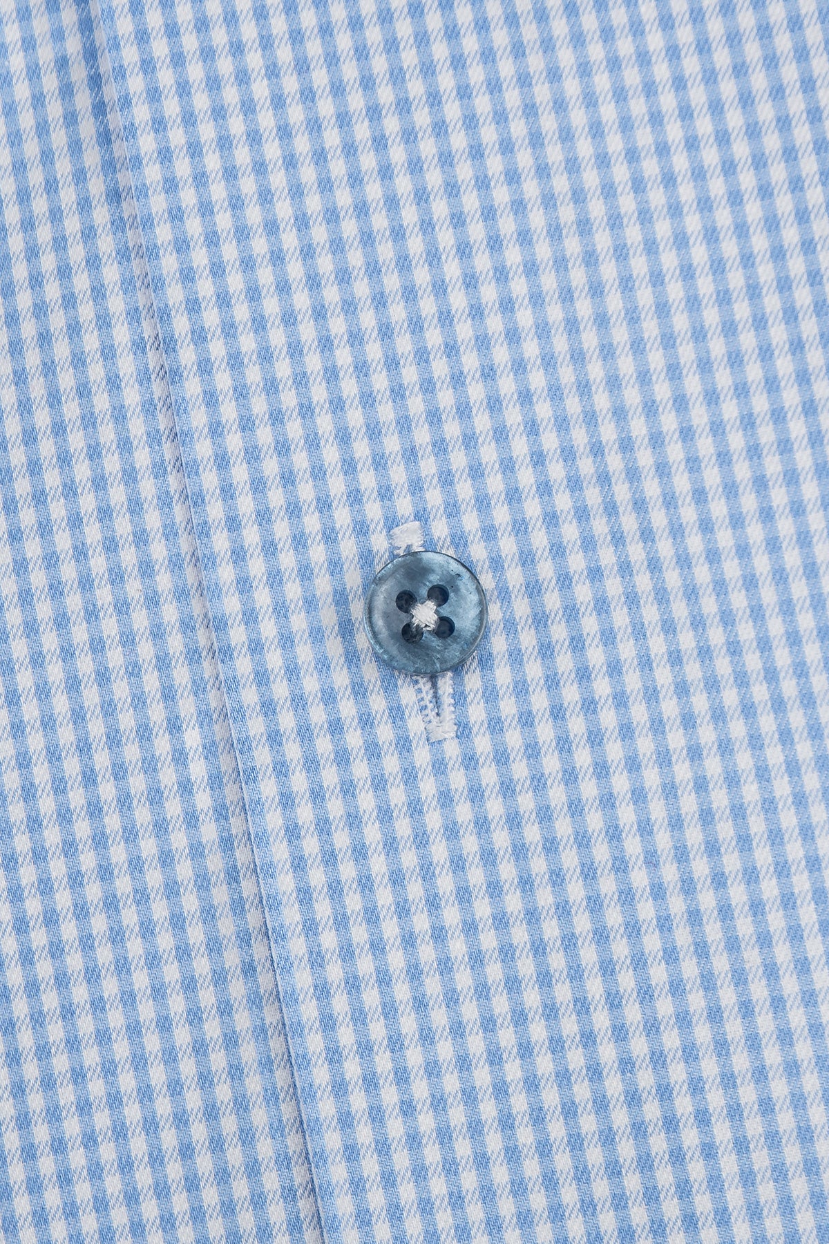 Light blue checked short sleeve regular fit shirt