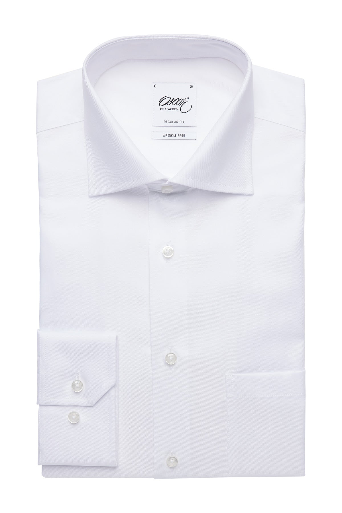 White wrinkle free regular fit shirt