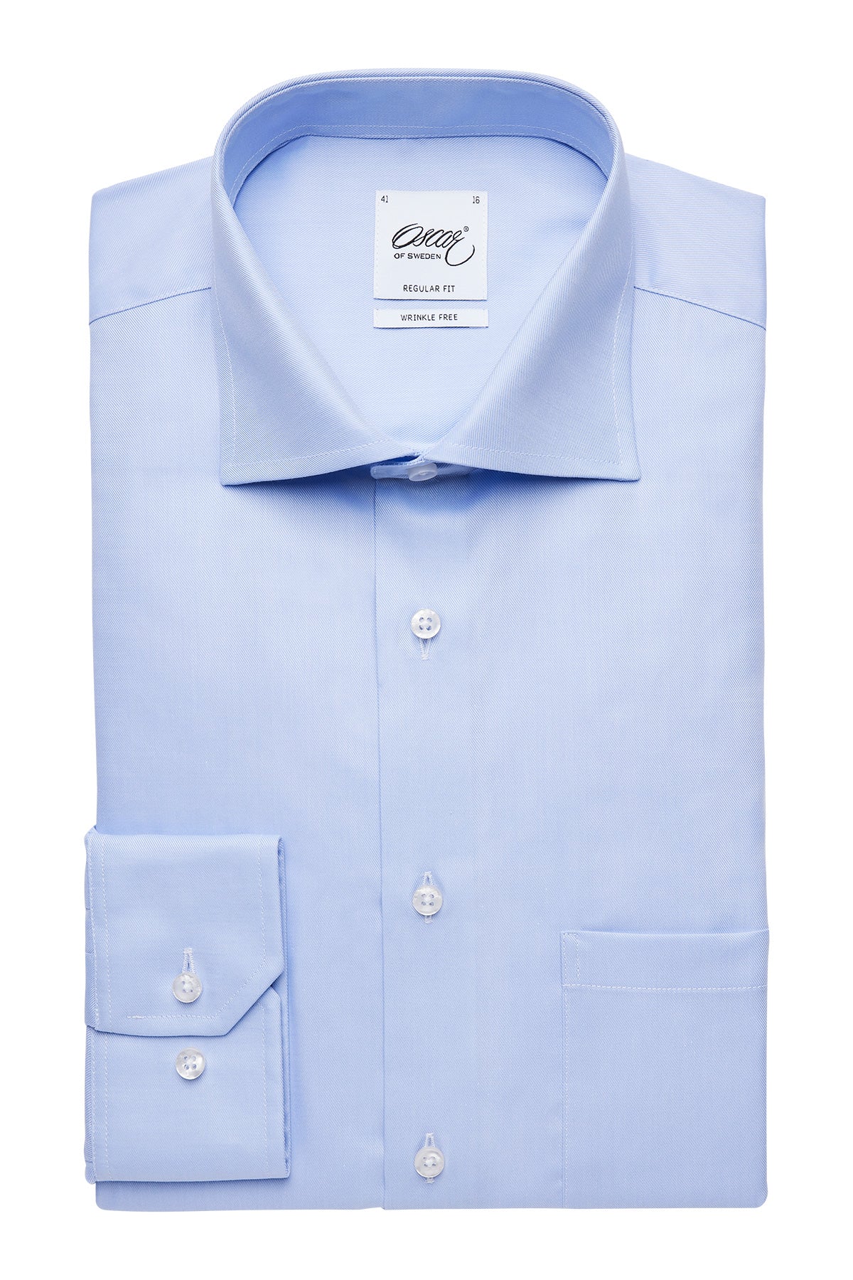 Light blue wrinkle free regular fit shirt