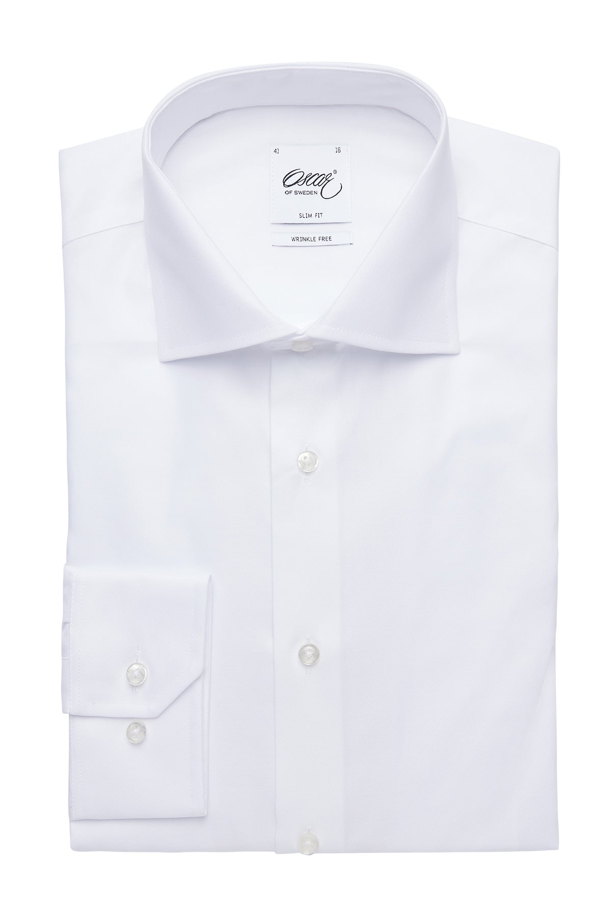 White wrinkle free slim fit shirt