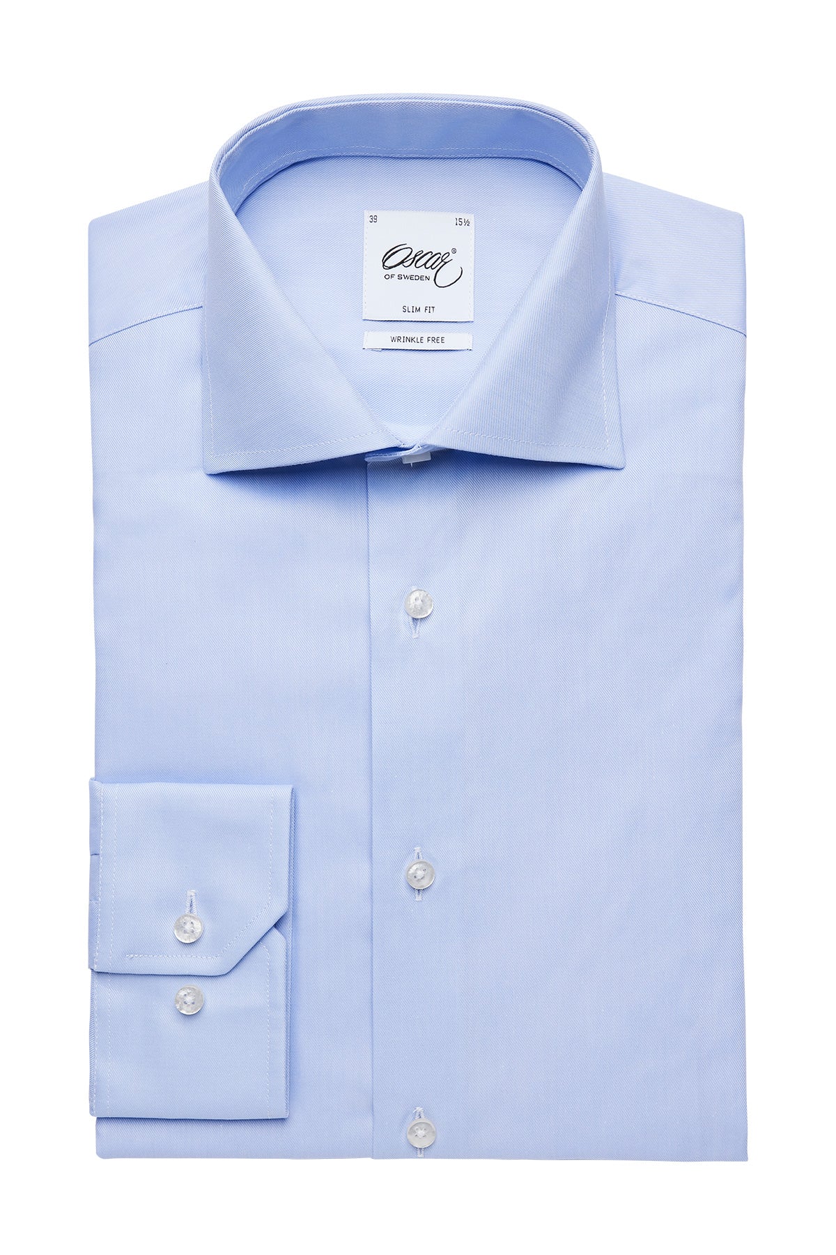 Light blue wrinkle free slim fit shirt