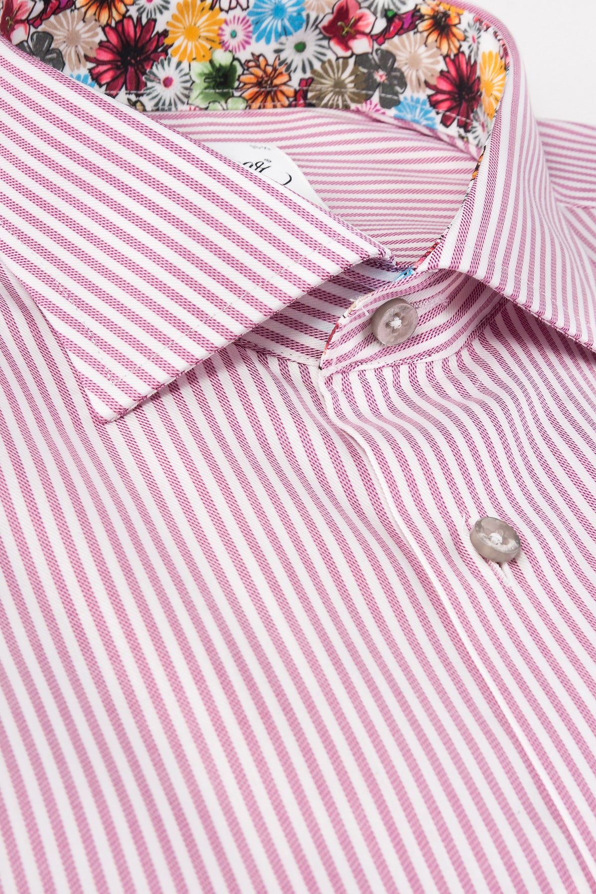 Pink striped regular fit shirt