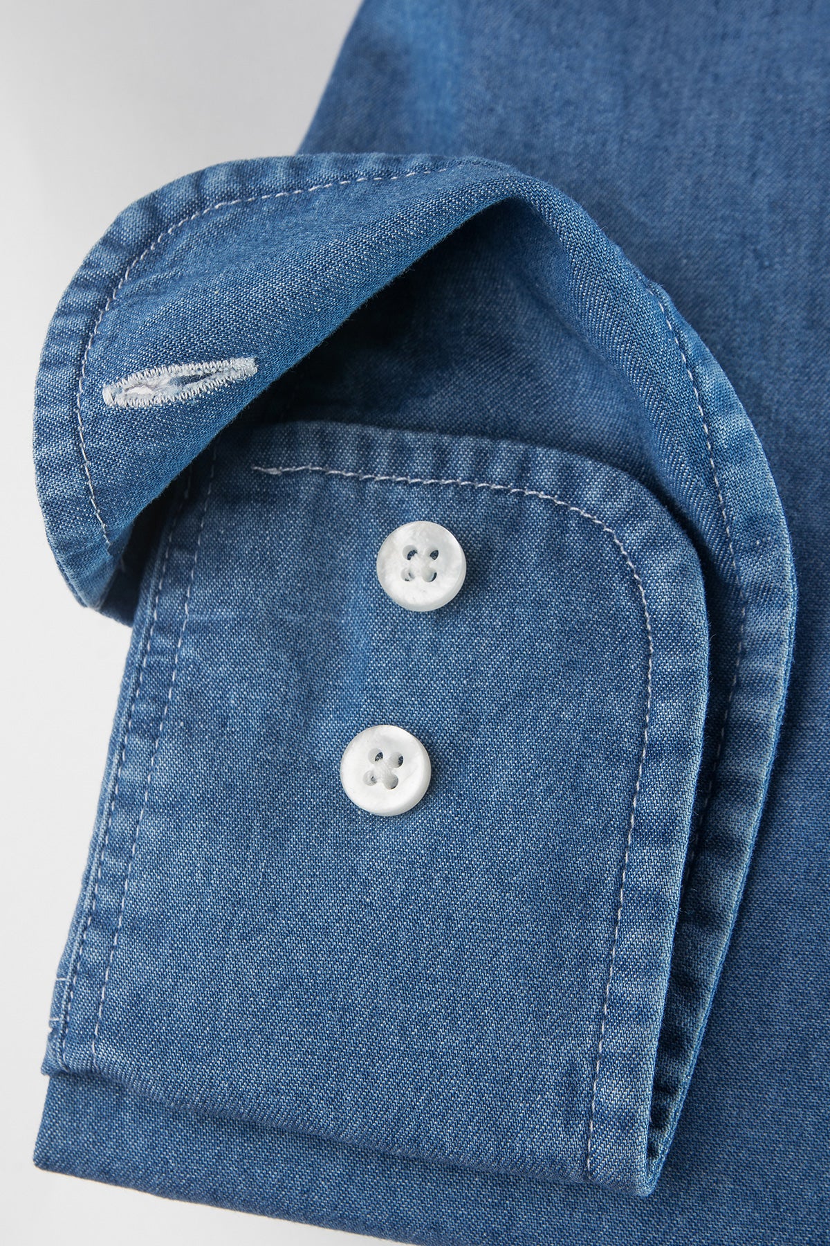 Denim slim fit button down shirt