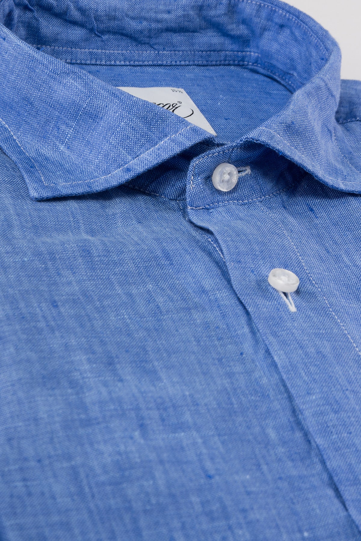 Blue regular fit linen shirt