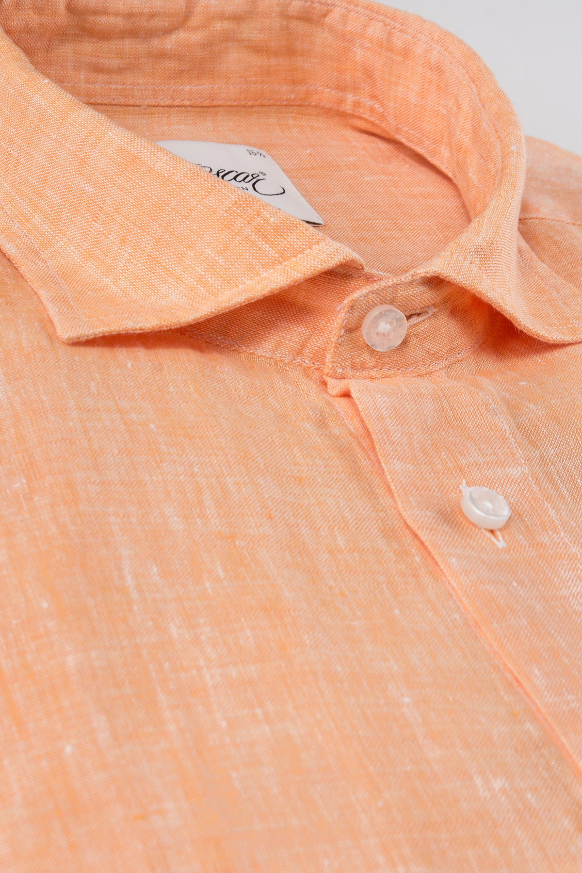 Orange regular fit linen shirt