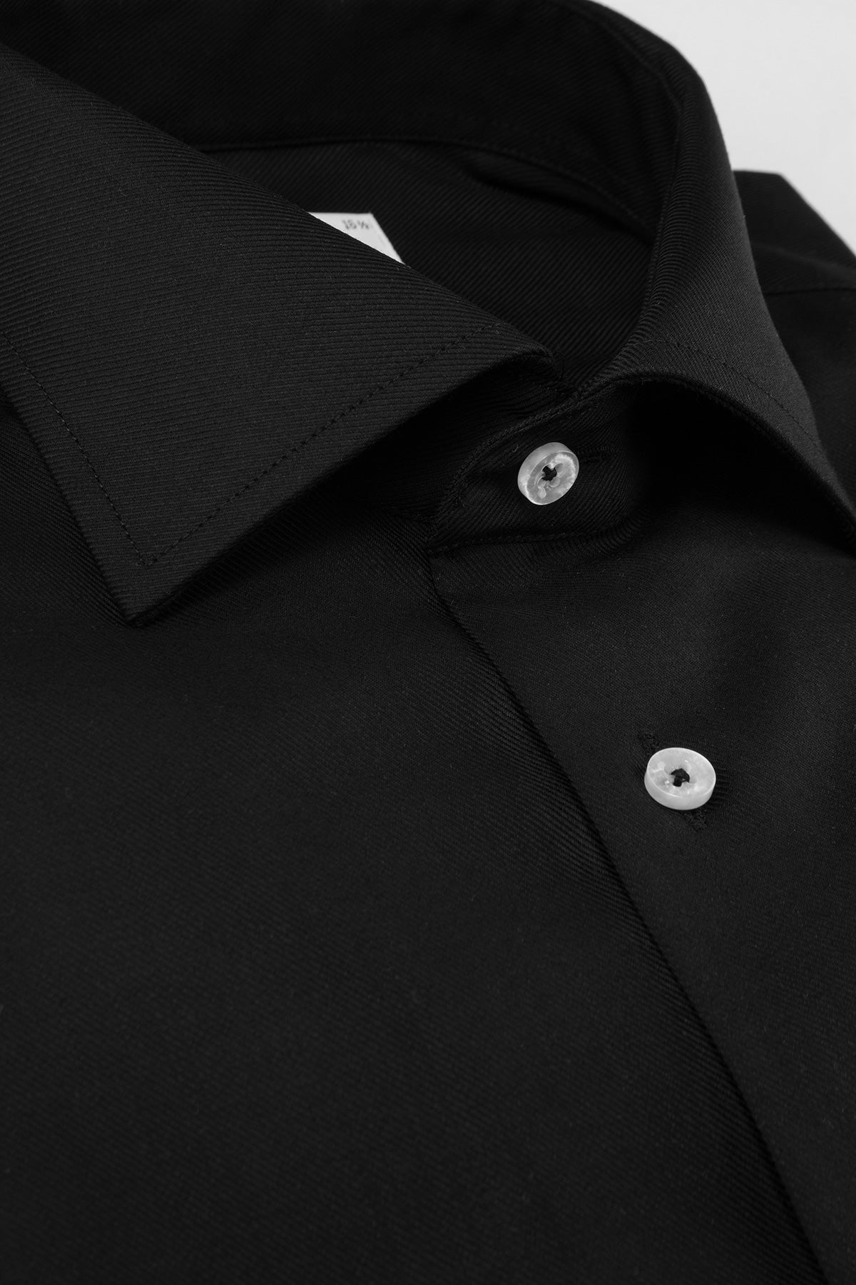 Black merino wool regular fit shirt