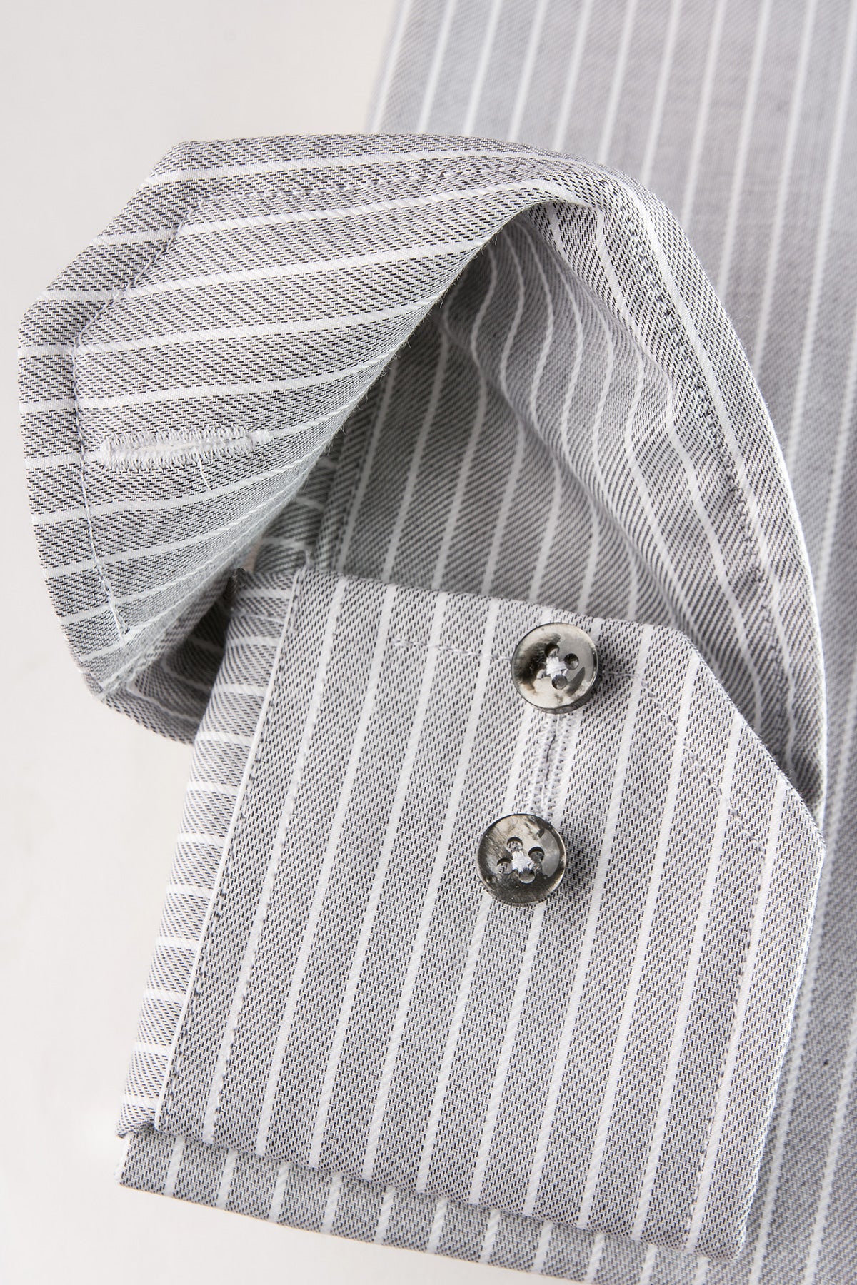 Grey striped slim fit shirt
