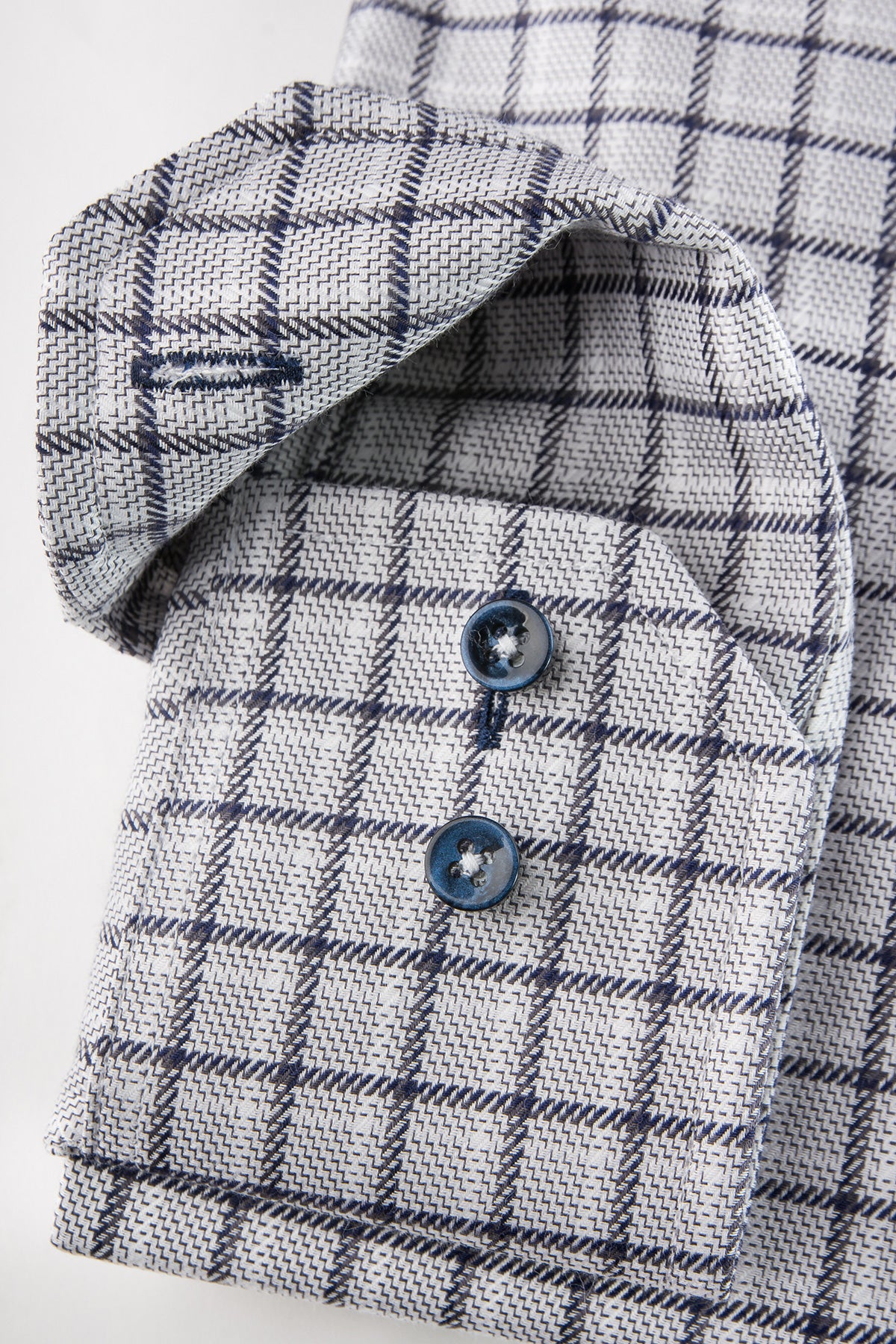 Blue checked button down regular fit shirt