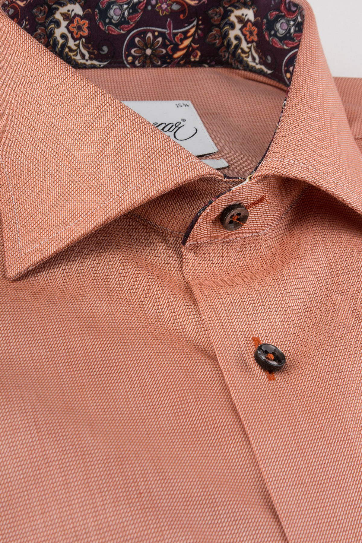 Orange slim fit shirt with contrast details