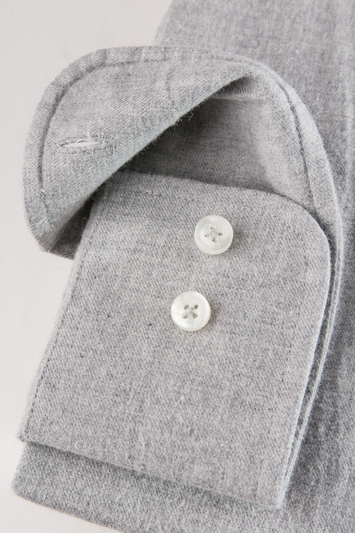 Grey flannel button down regular fit shirt