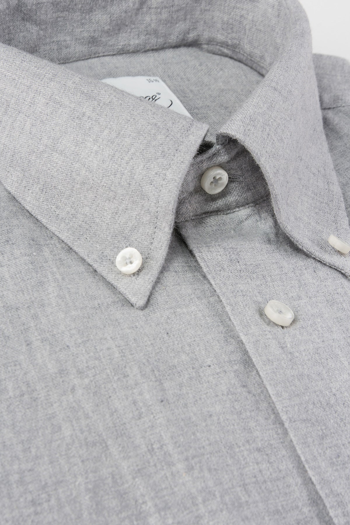 Grey flannel button down slim fit shirt