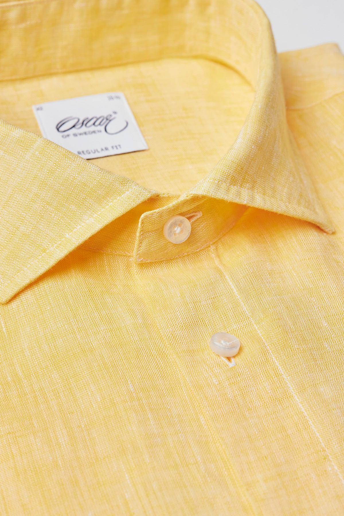 Yellow regular fit linen shirt