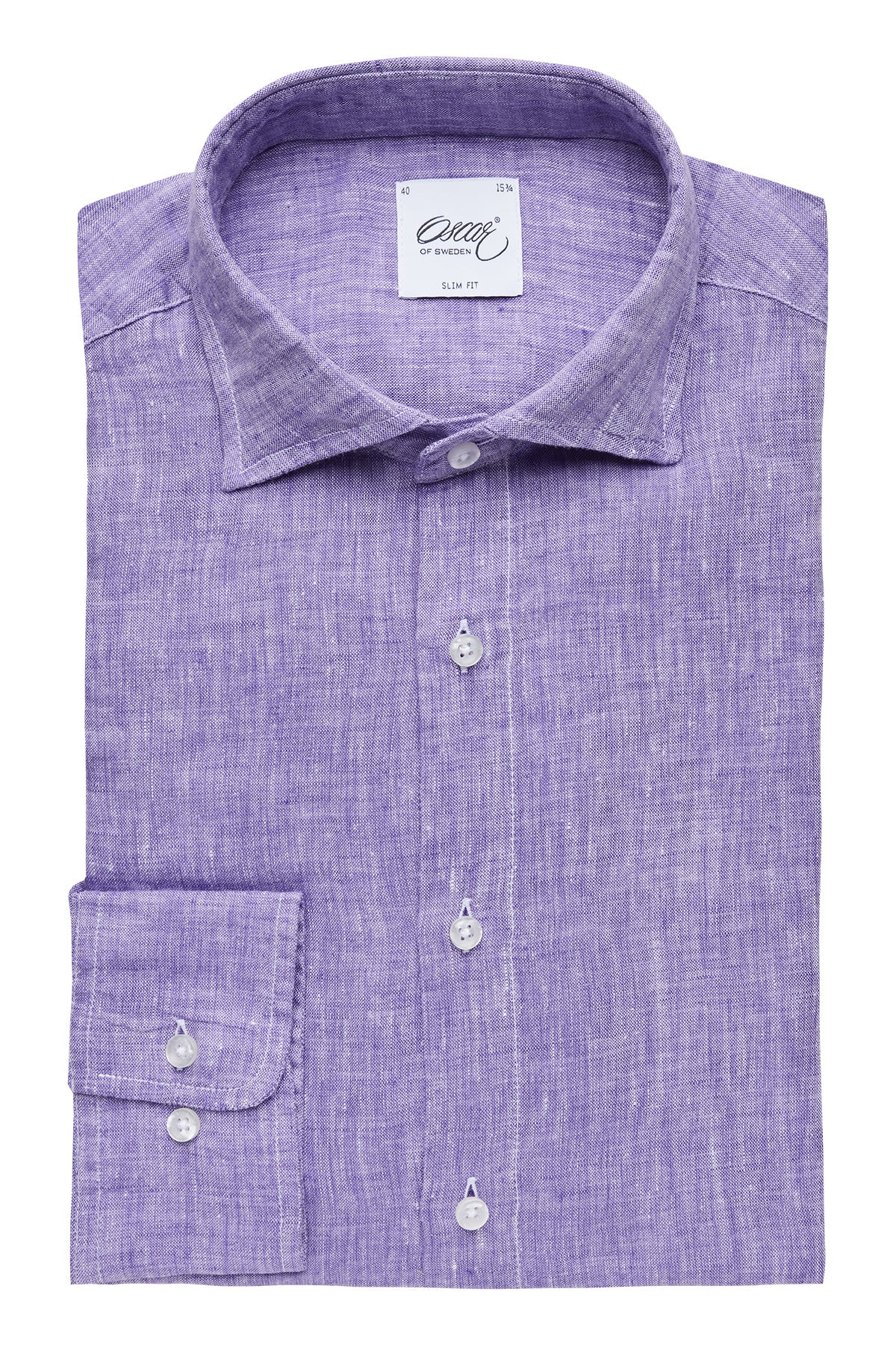 Purple slim fit linen shirt