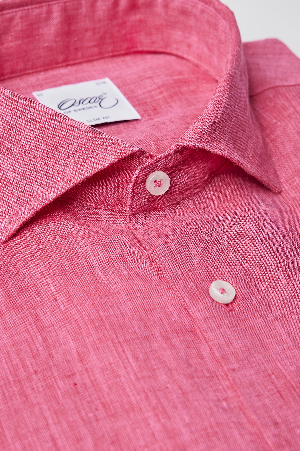 Pink slim fit linen shirt